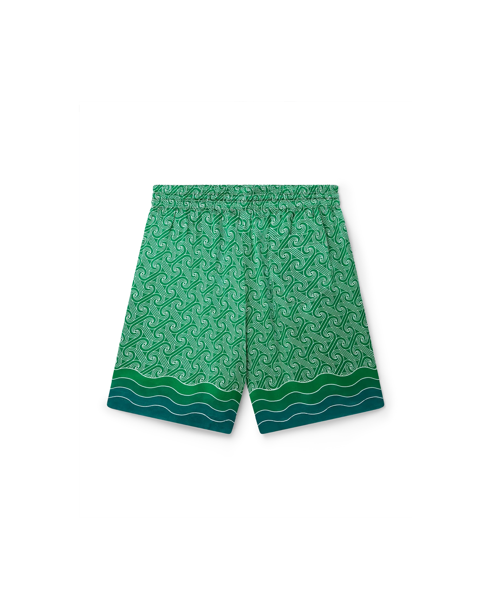 Pantalones cortos de seda con monograma de columna