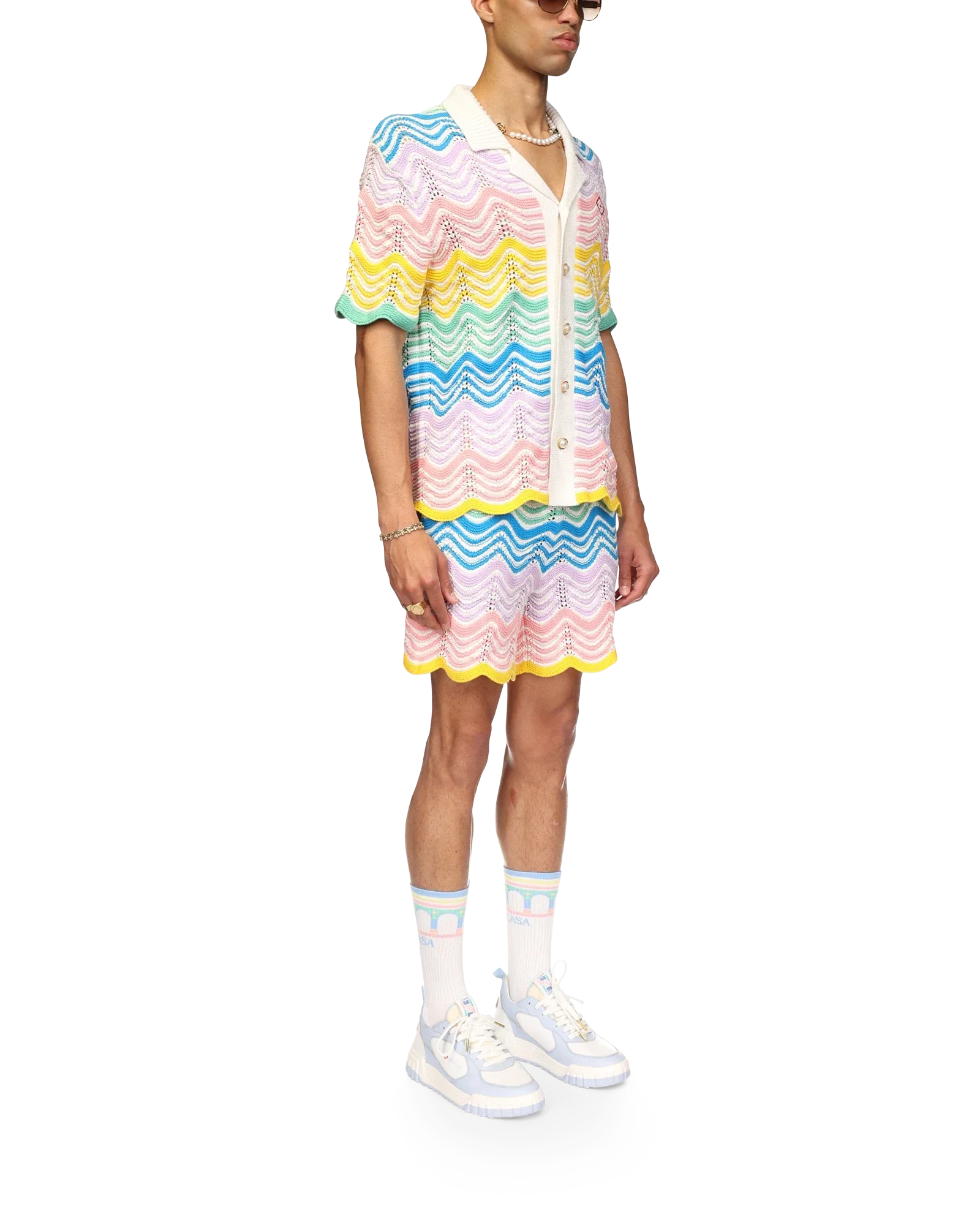 Camisa de punto con ondas degradadas