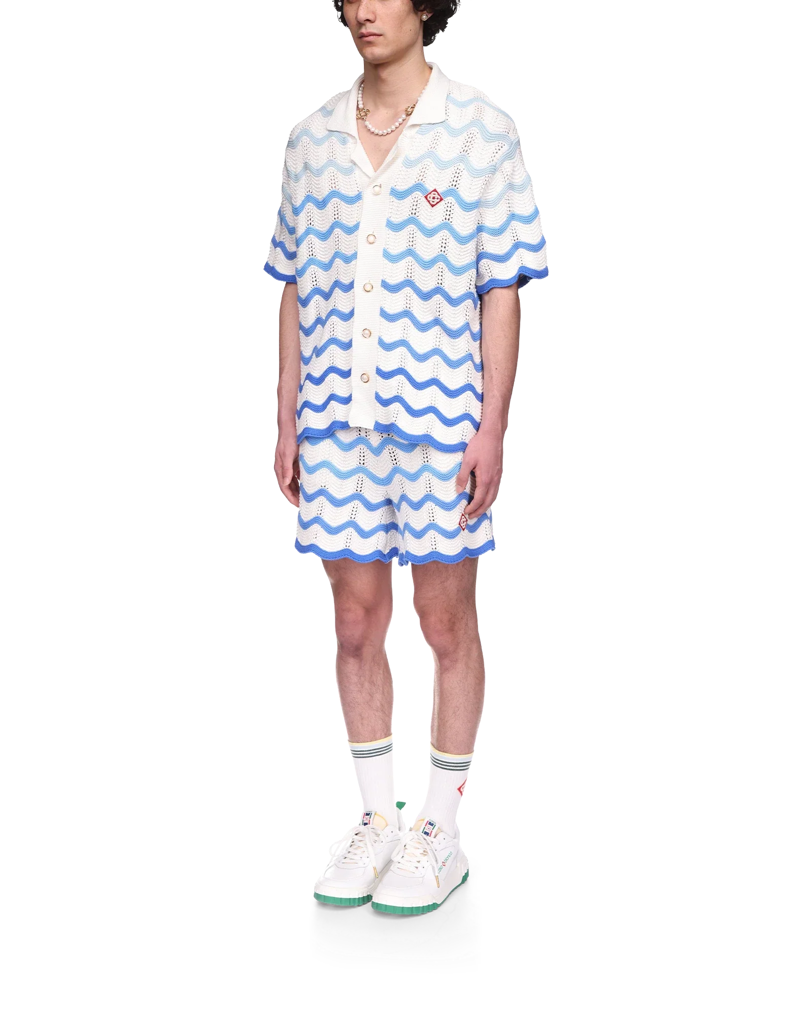 Camisa de crochet con degradado ondulado