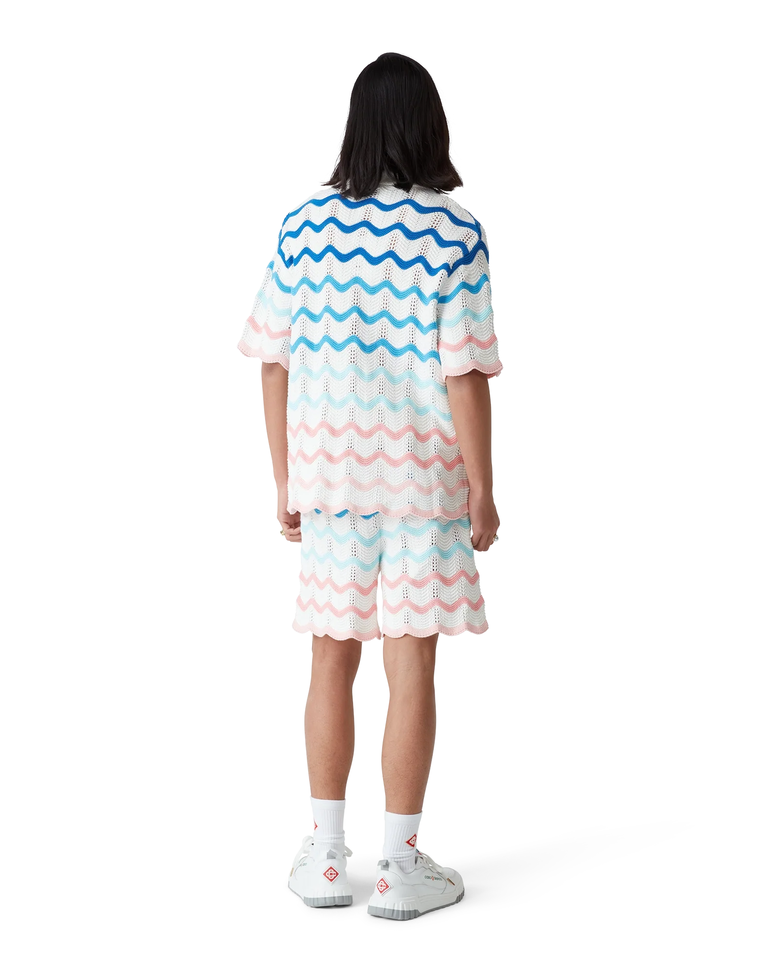 Camisa de crochet con ondas degradadas