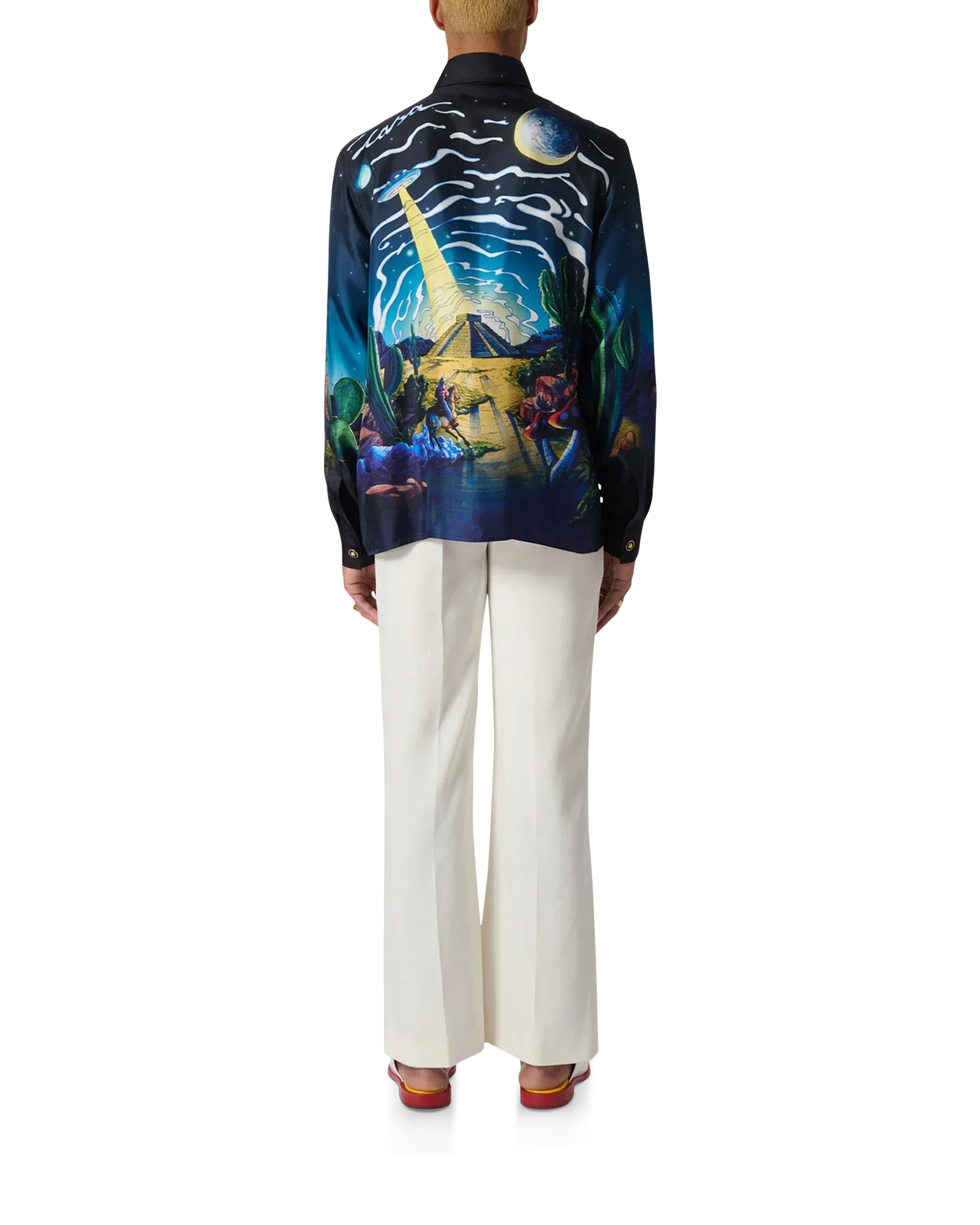 Camisa de seda de vaquero espacial