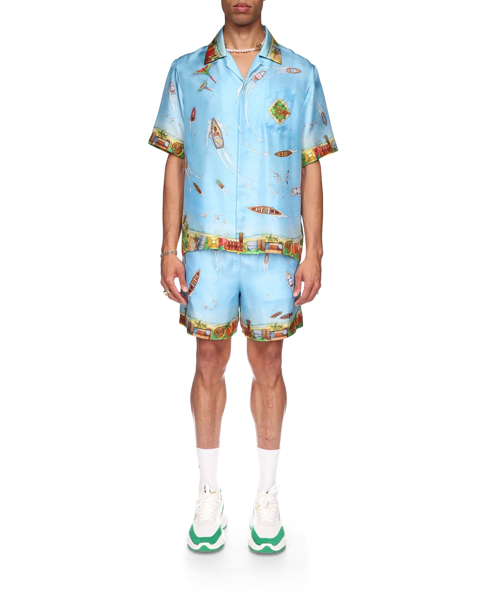 Camisa de seda de la casa sobre pilotes