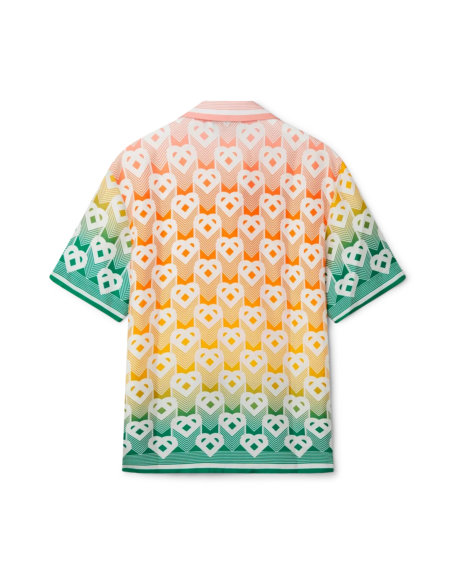 Camisa de seda con monograma de corazón degradado