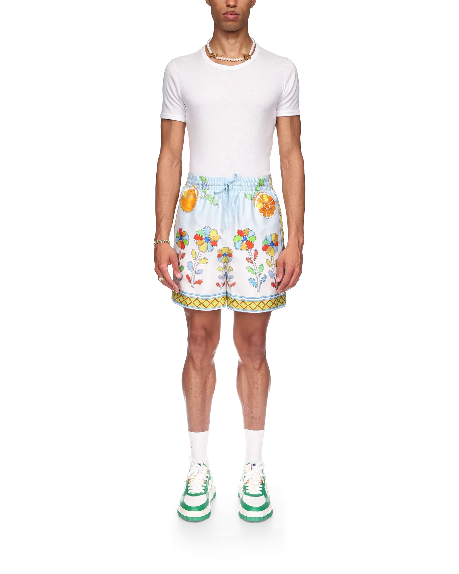 Yoruba Flowers Silk Shorts