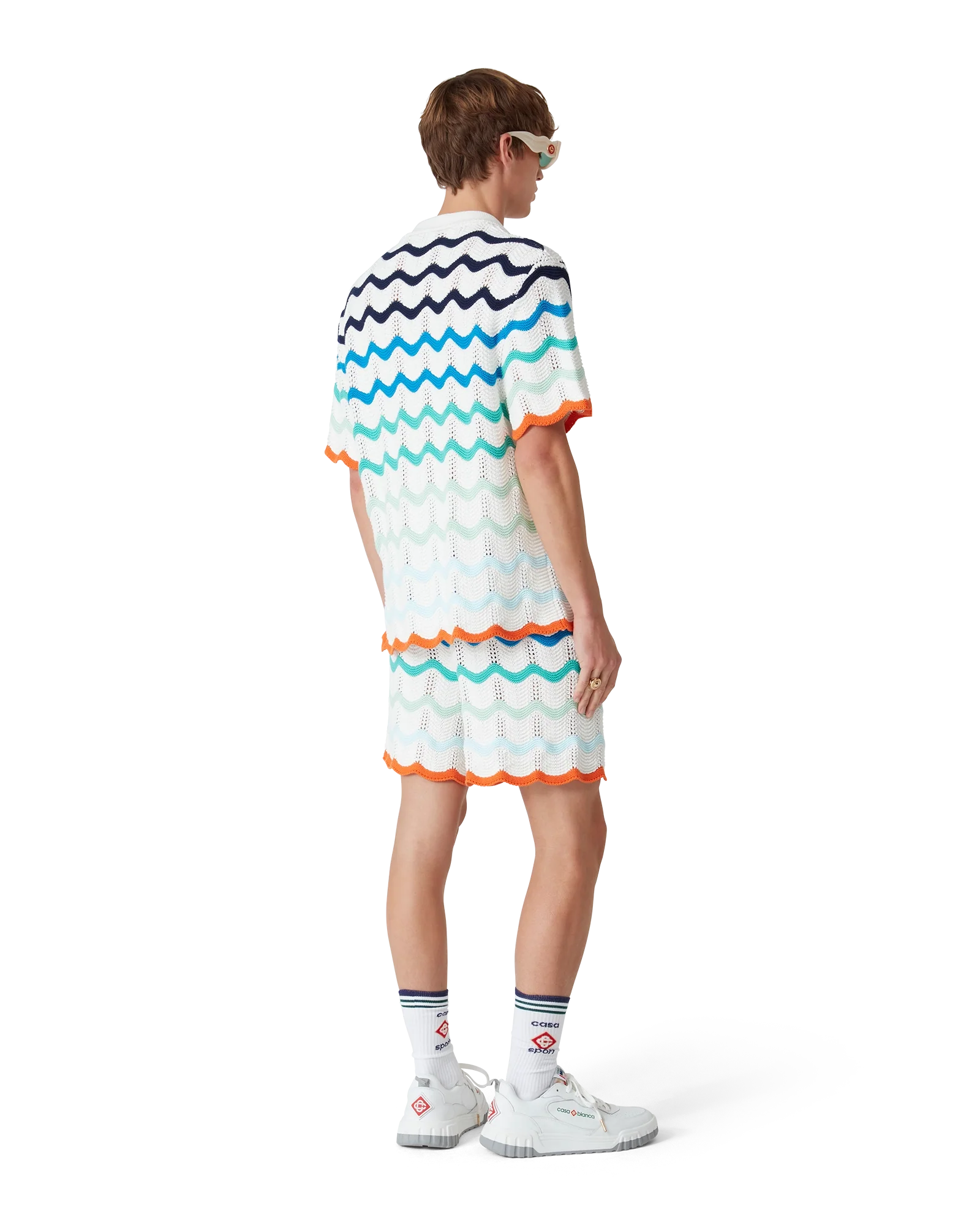 Pantalones cortos de crochet con ondas degradadas