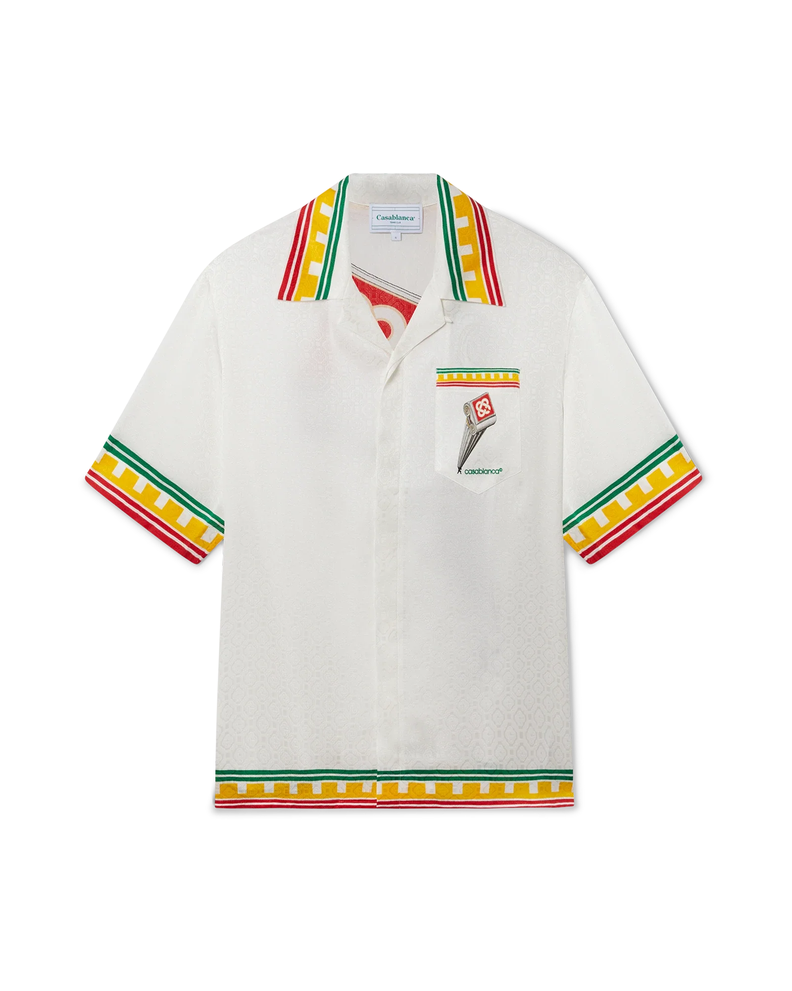 Camisa de seda con columna inclinada