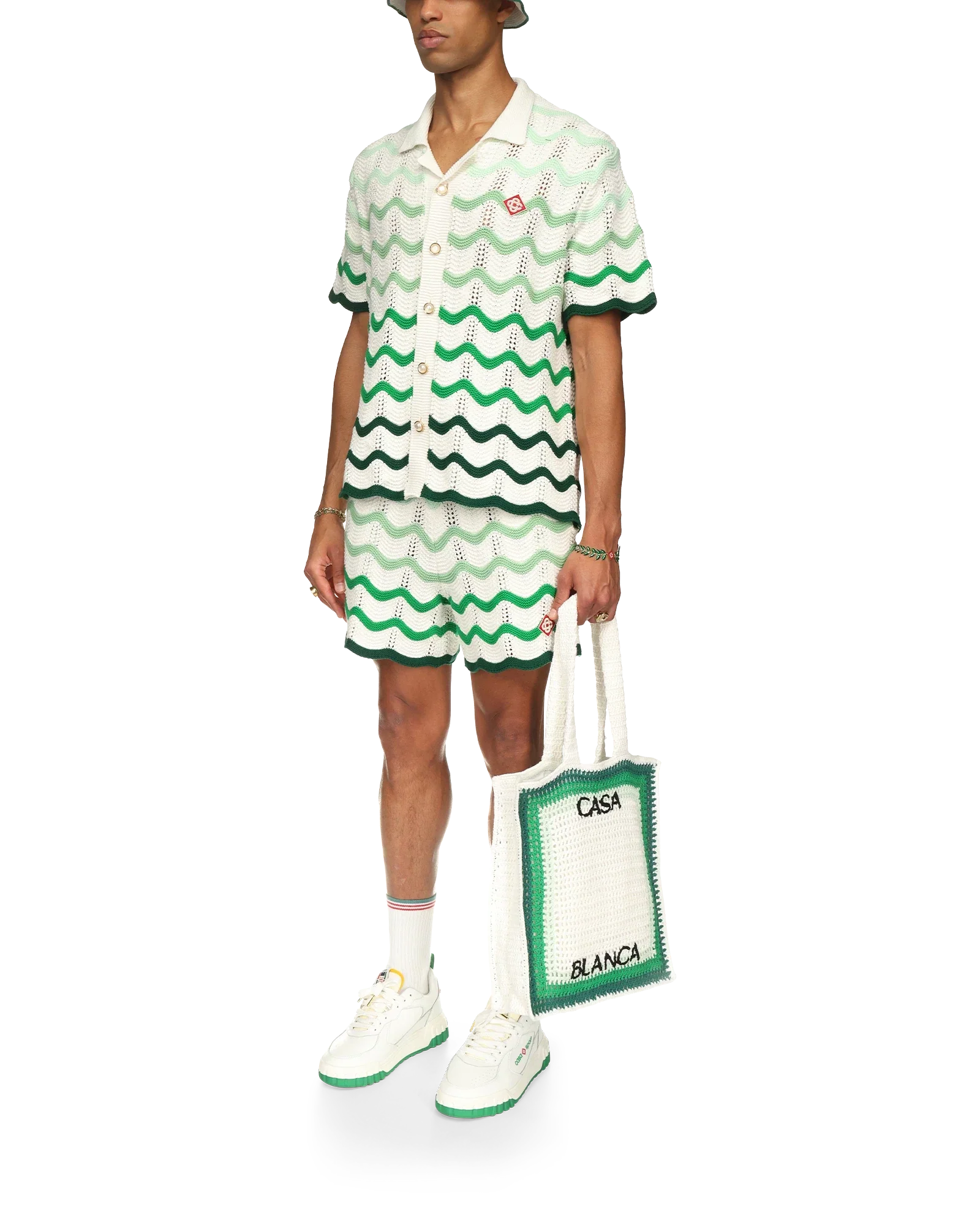 Camisa de crochet con degradado ondulado
