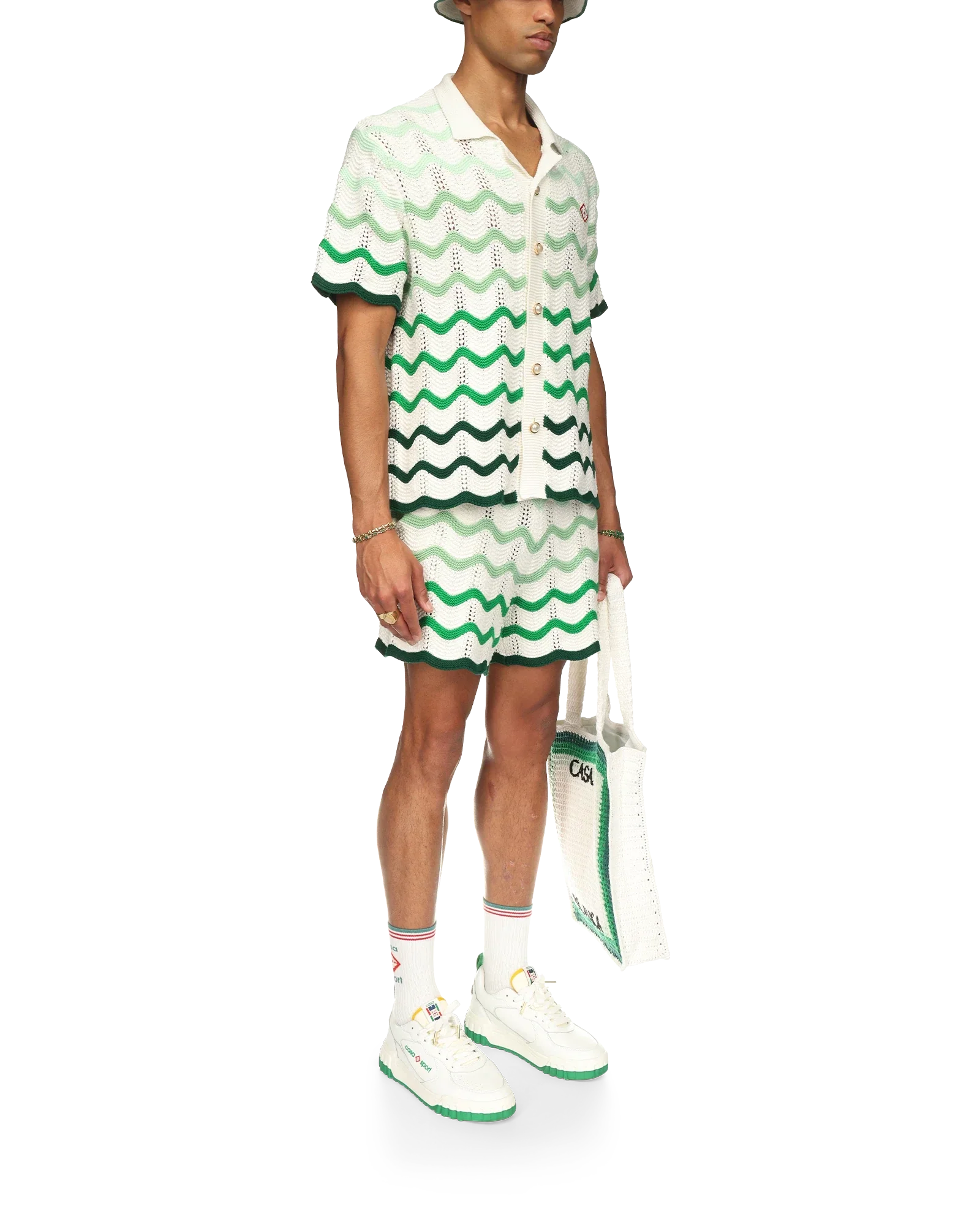 Camisa de crochet con degradado ondulado