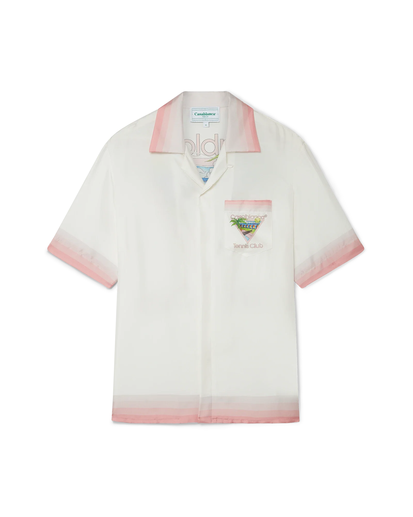 Camisa de seda de manga corta con el icono del club de tenis