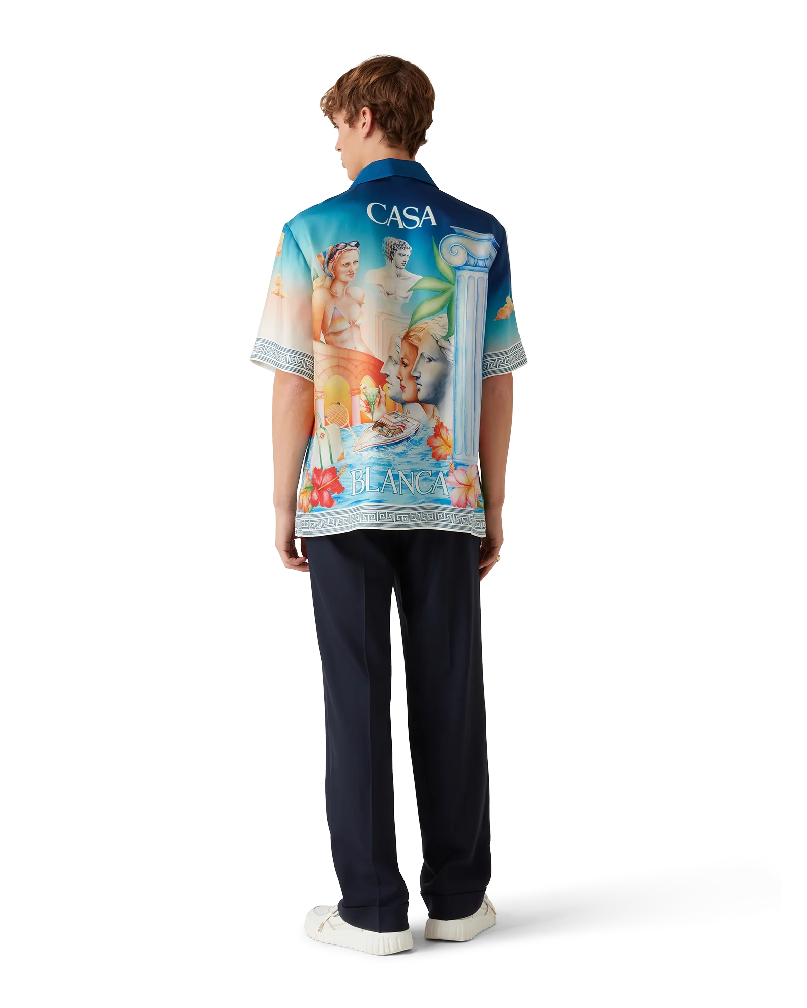 Camisa de seda de manga corta Plongeon