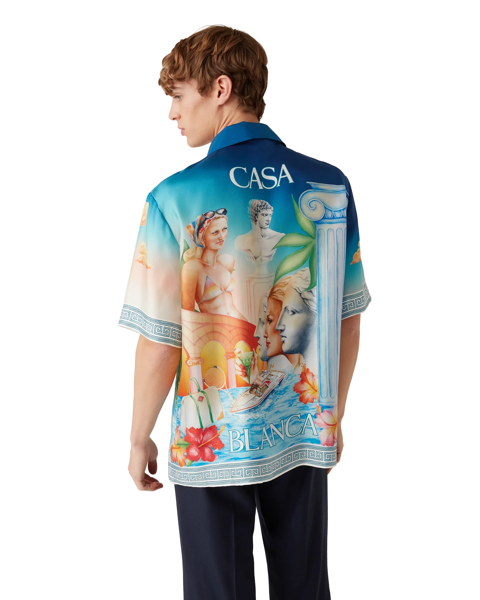 Camisa de seda de manga corta Plongeon