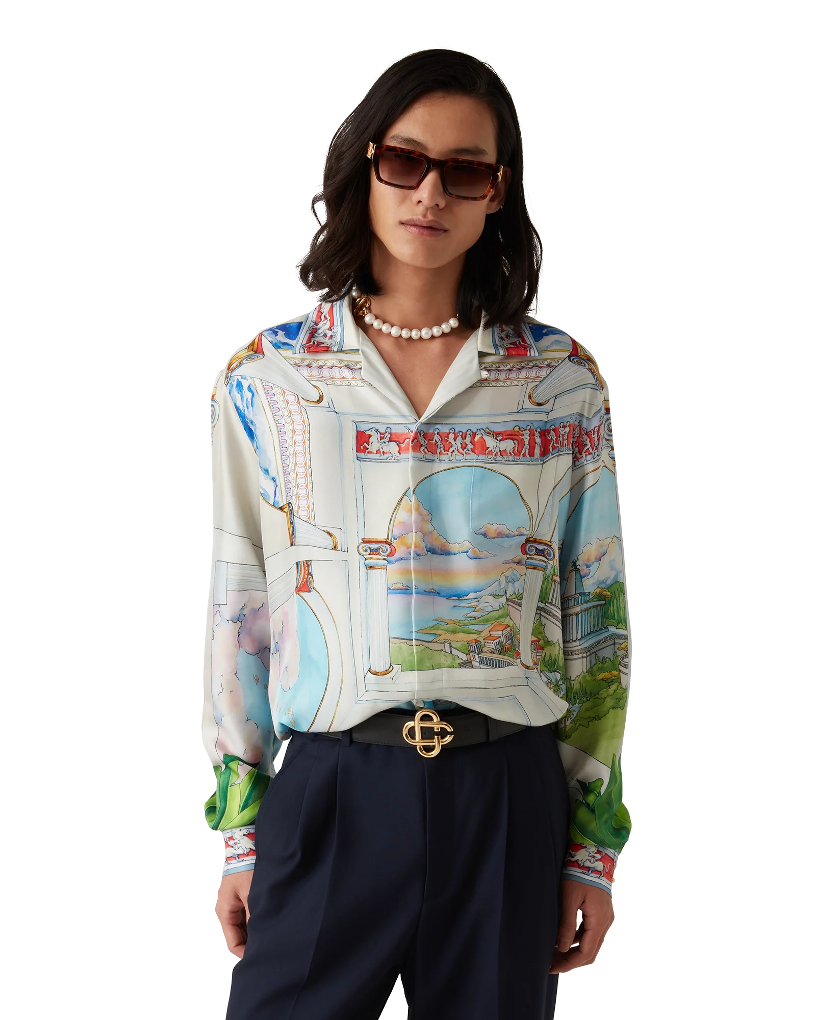 Camisa de seda de manga larga Le Passage