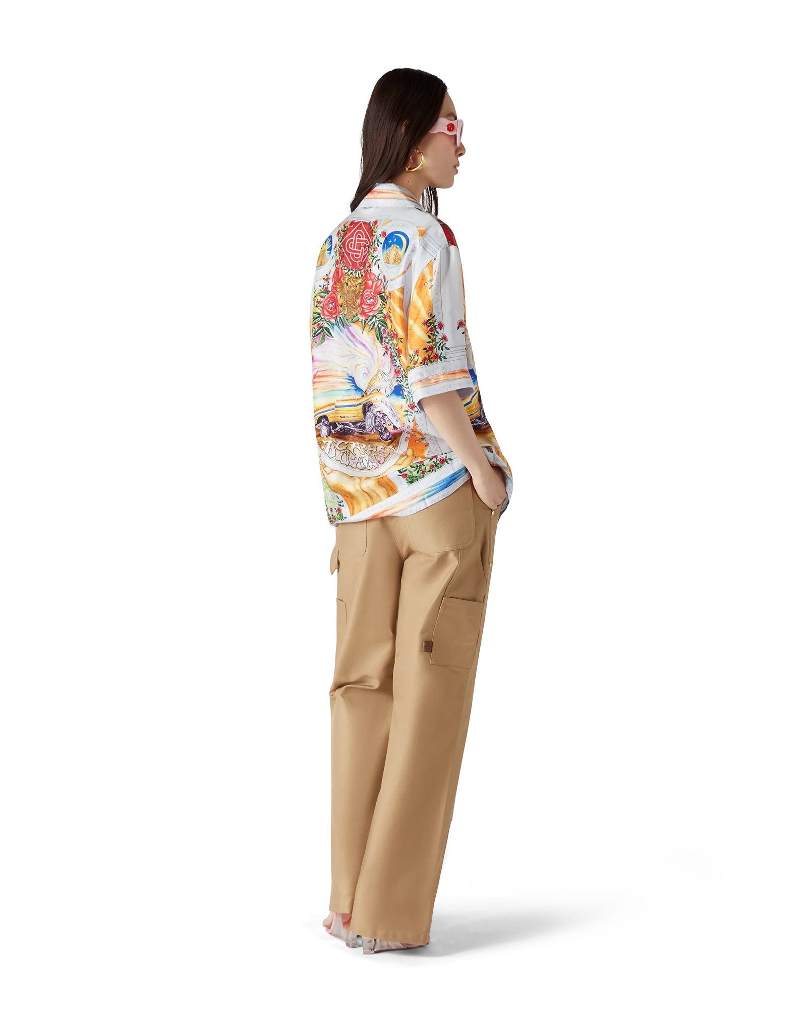 Camisa de seda de manga corta Tornado de la Rosa