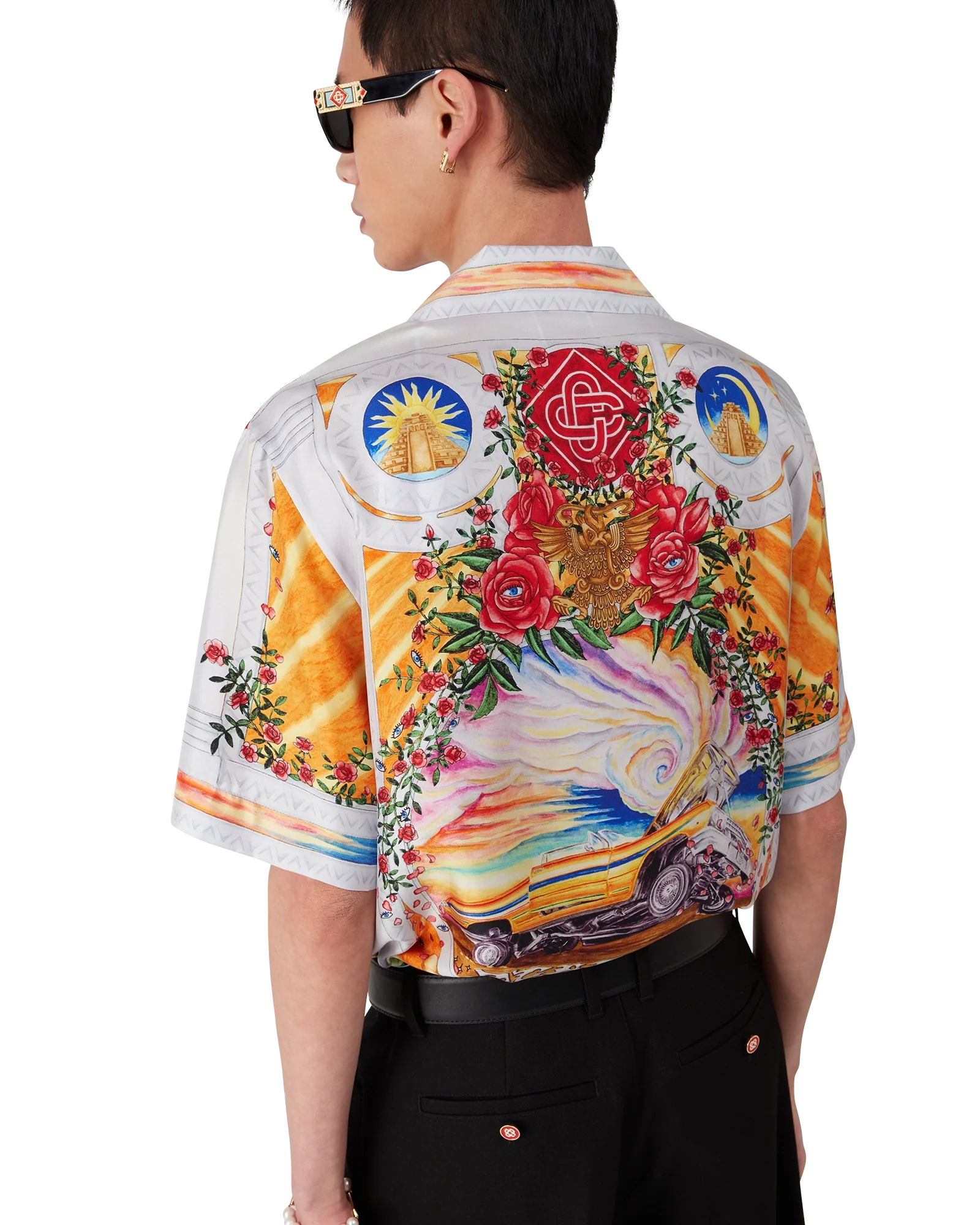 Camisa de seda de manga corta Tornado de la Rosa