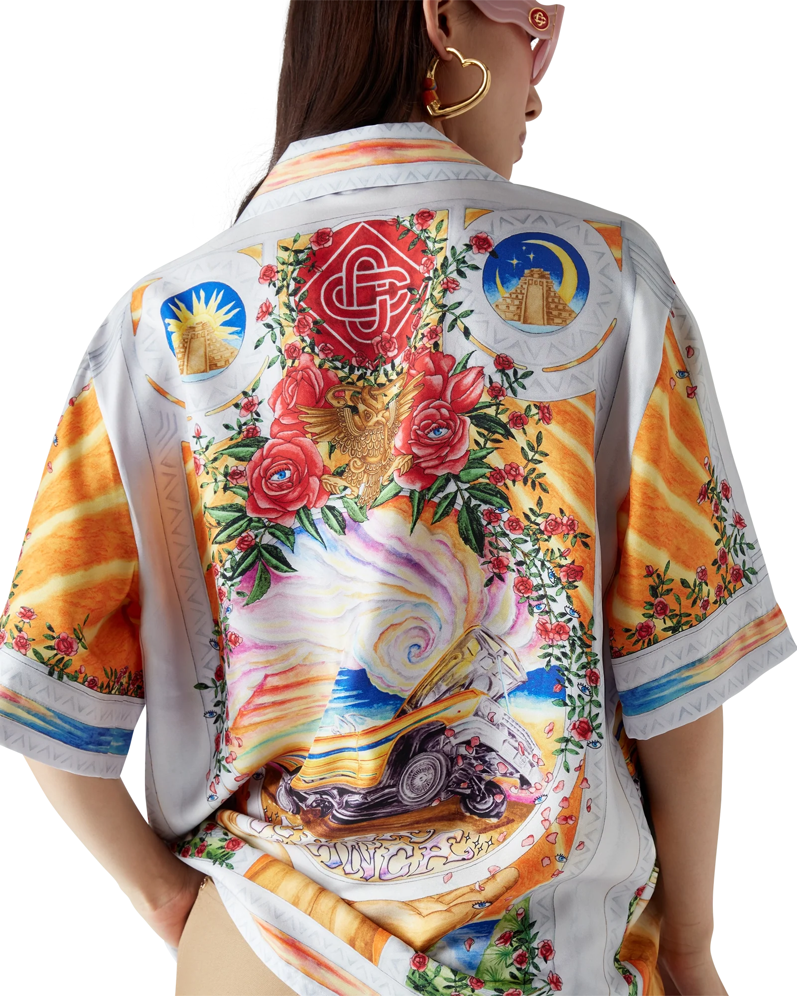 Camisa de seda de manga corta Tornado de la Rosa
