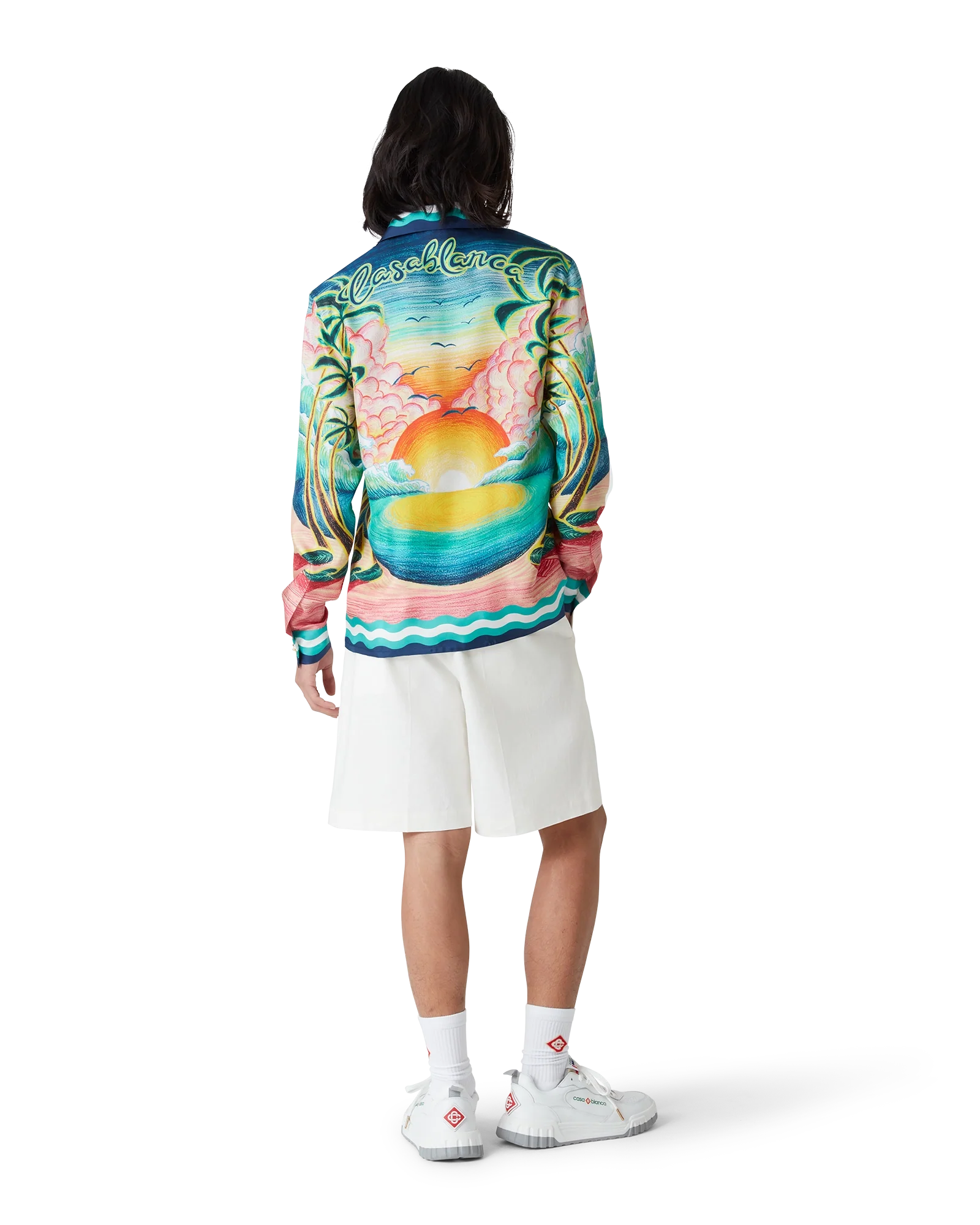 Camisa de seda de manga larga Sea Dance