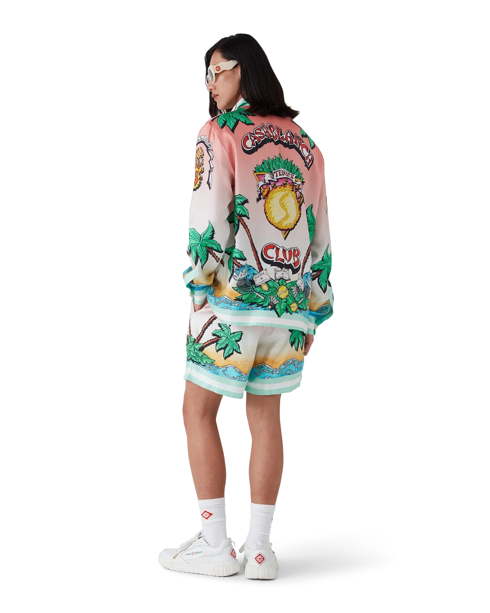 Camisa de seda de manga larga del club de tenis