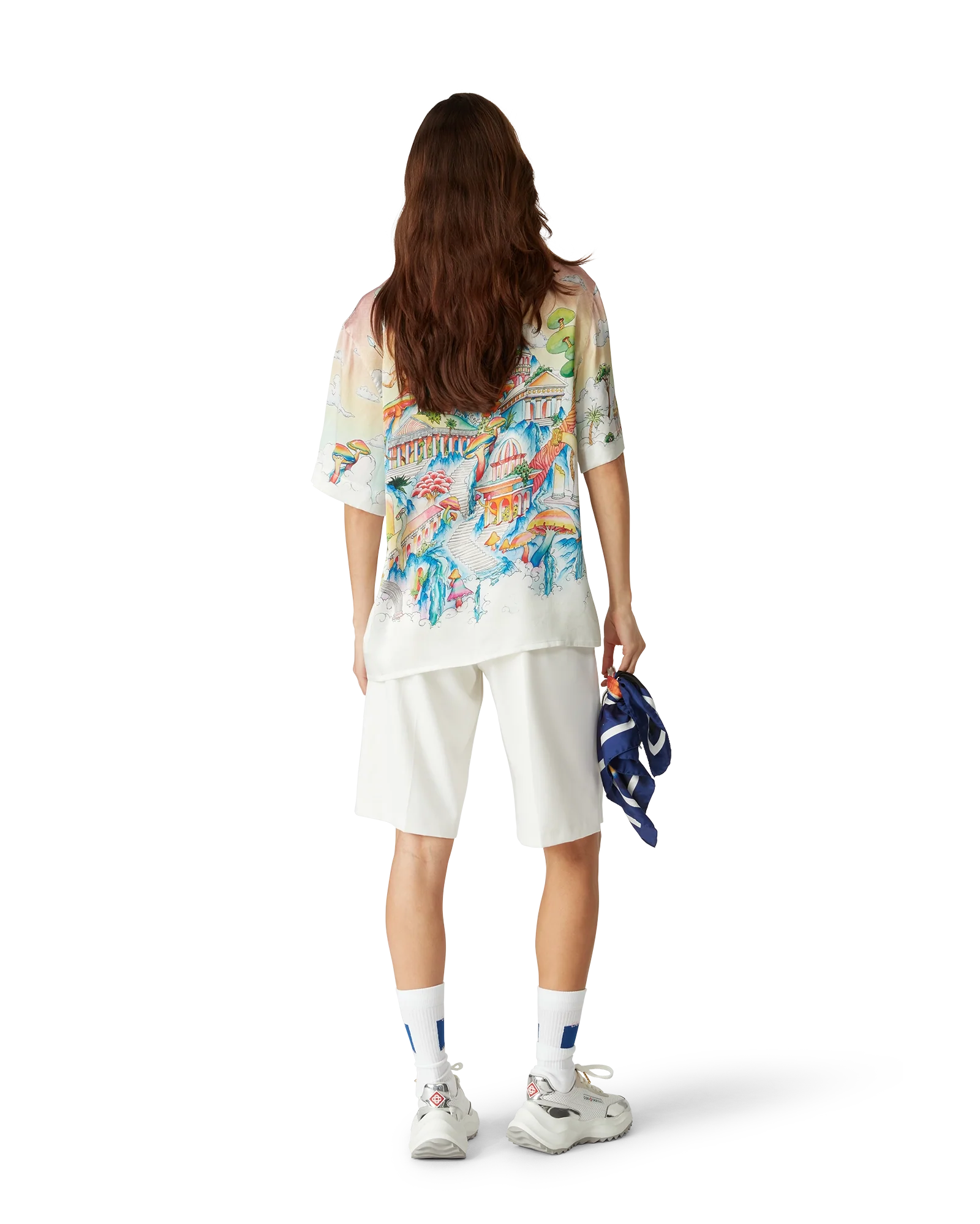 Camisa de seda de manga corta "El camino al conocimiento"