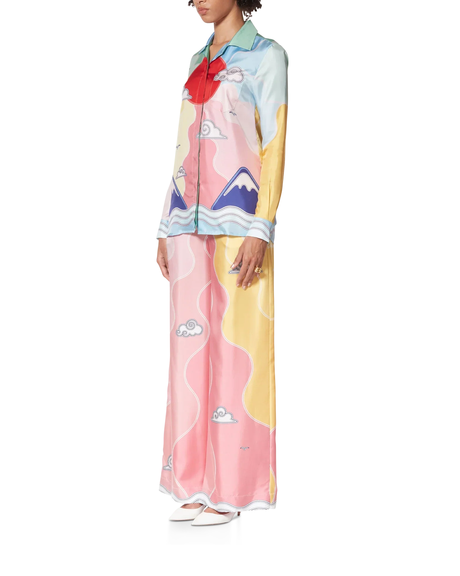 Camisa de seda Rising Sun