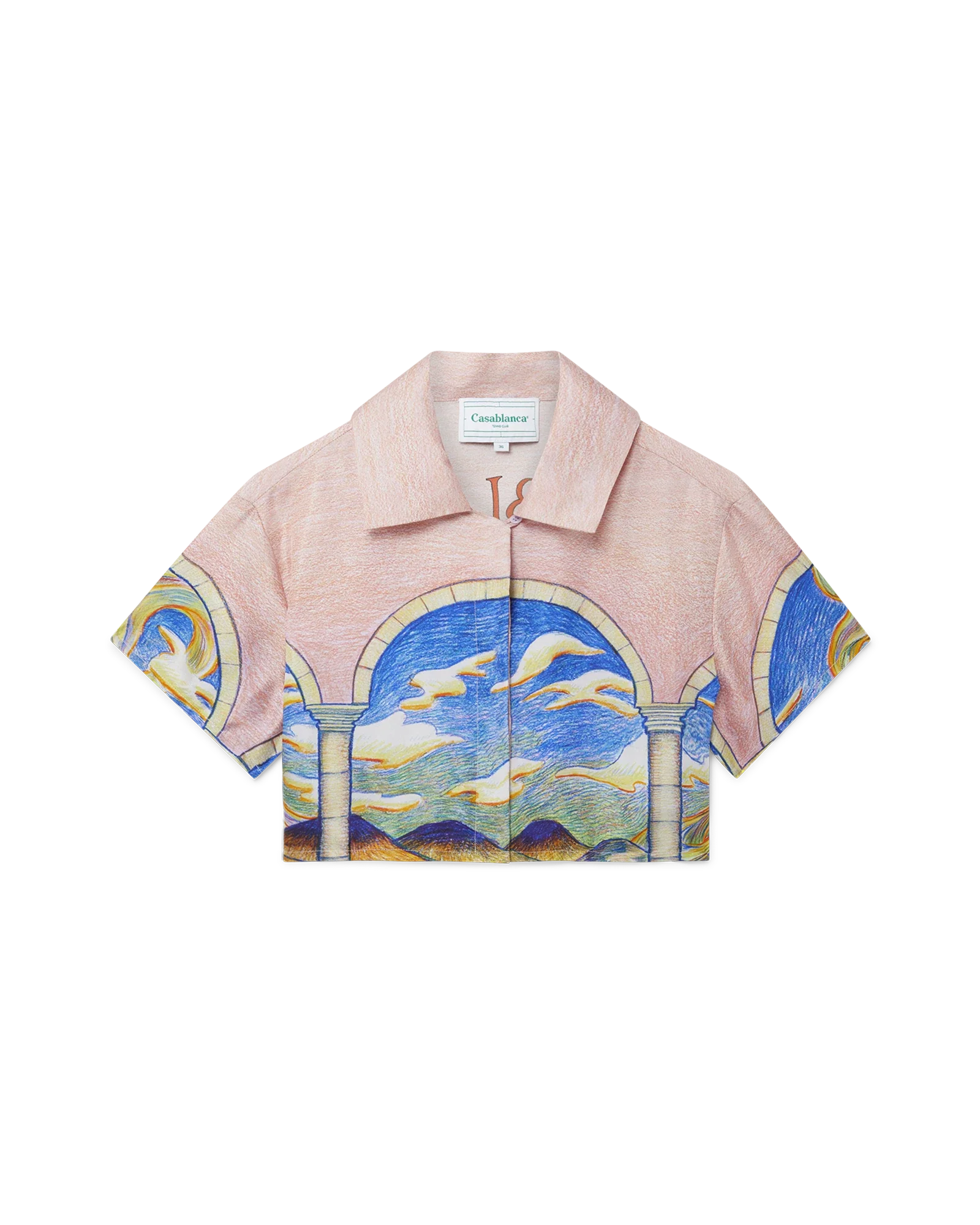 Camisa de seda corta Wild Horses