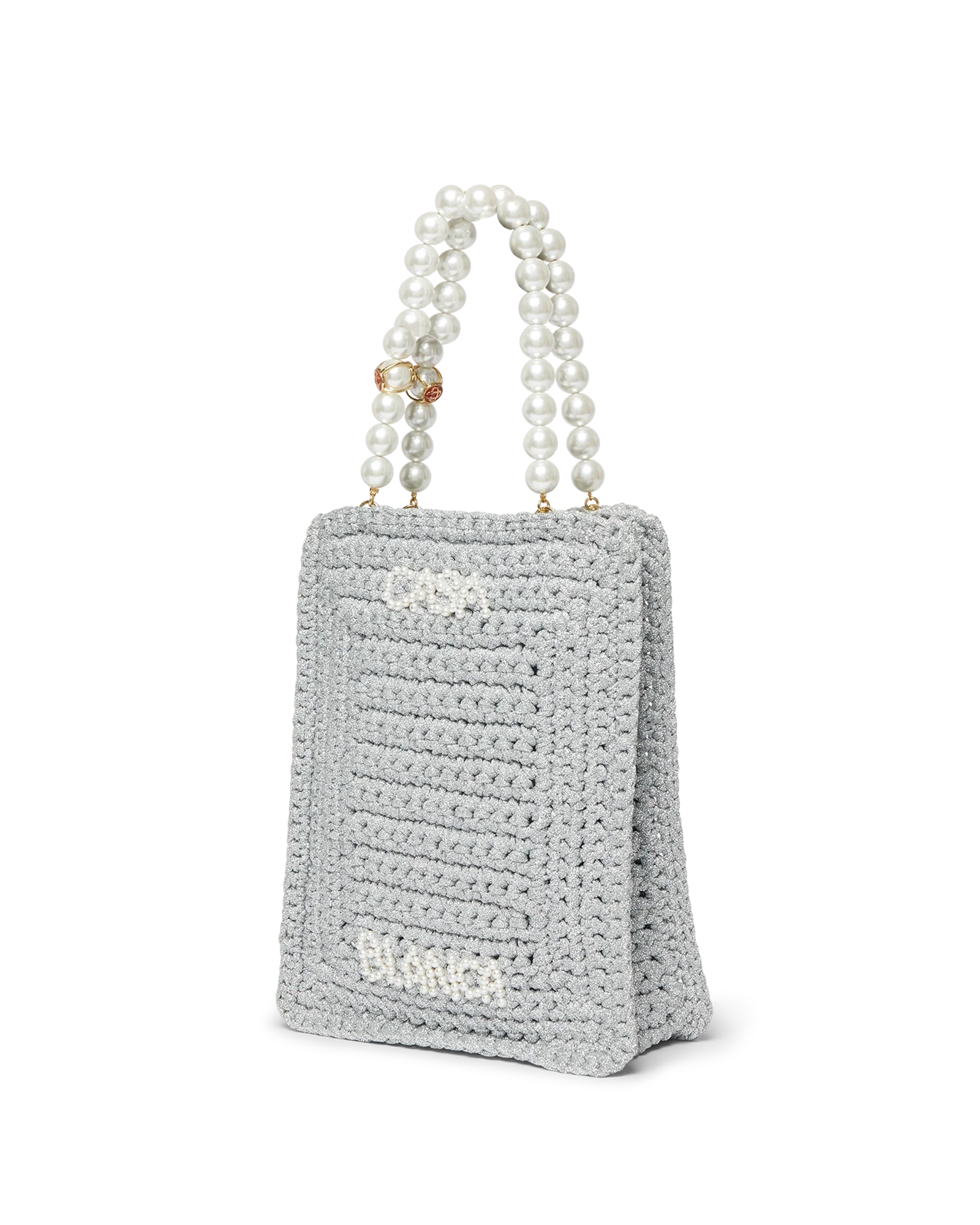 Mini bolso de crochet con perlas