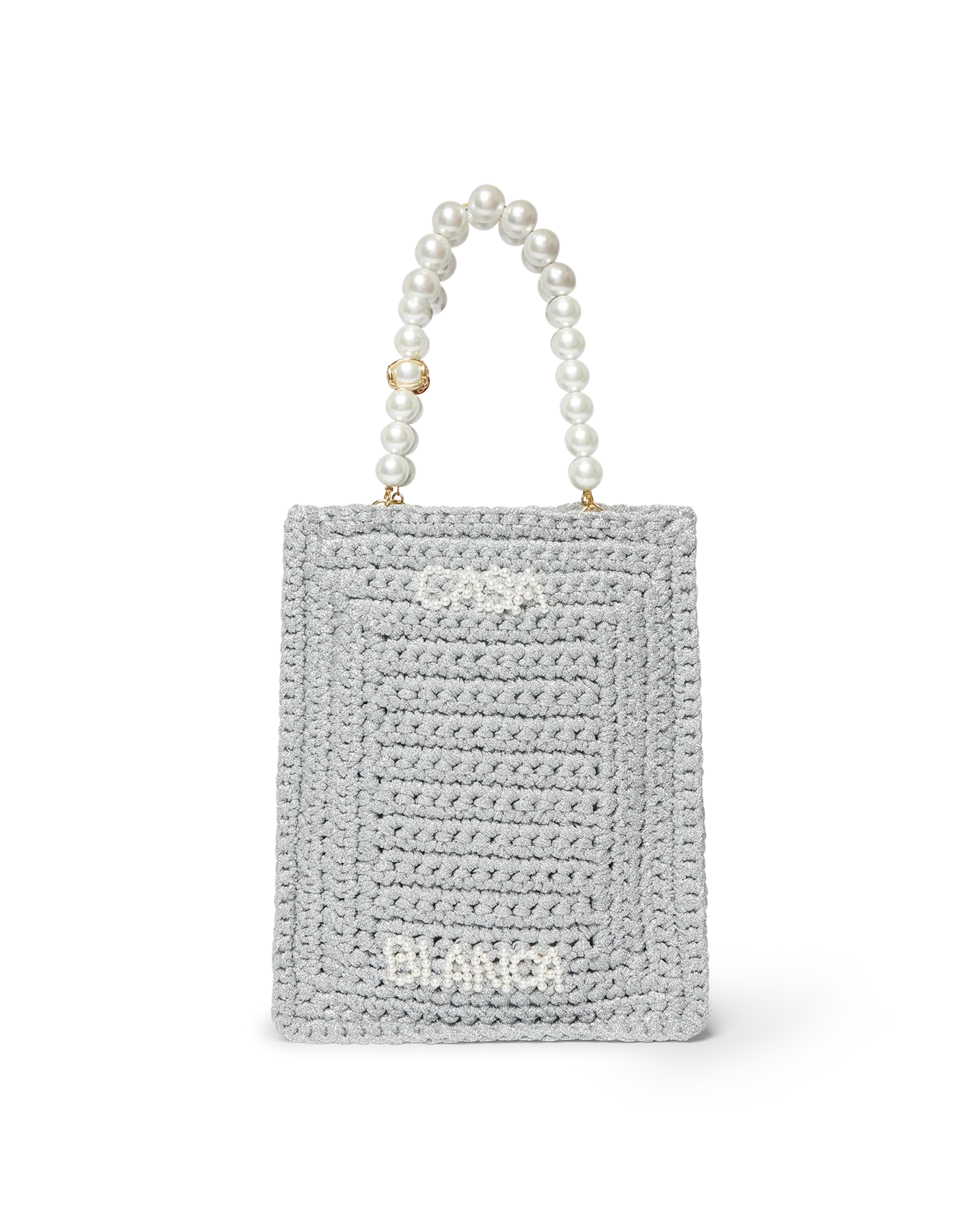 Mini bolso de crochet con perlas