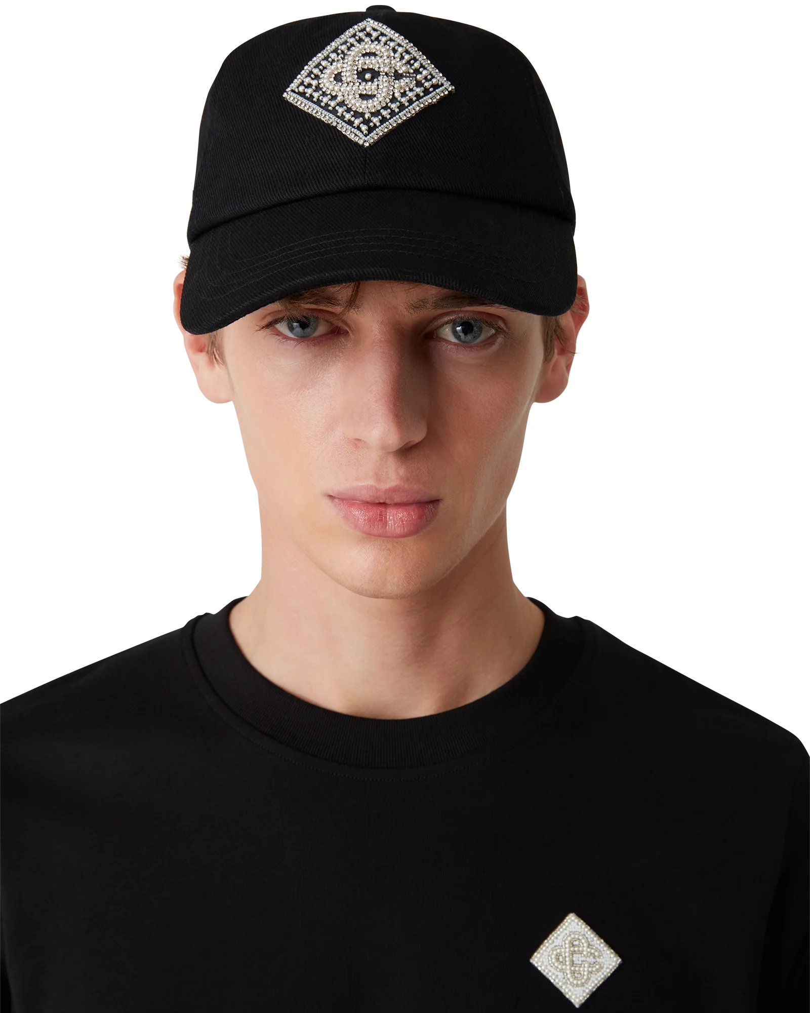 Gorra de diamante perlado