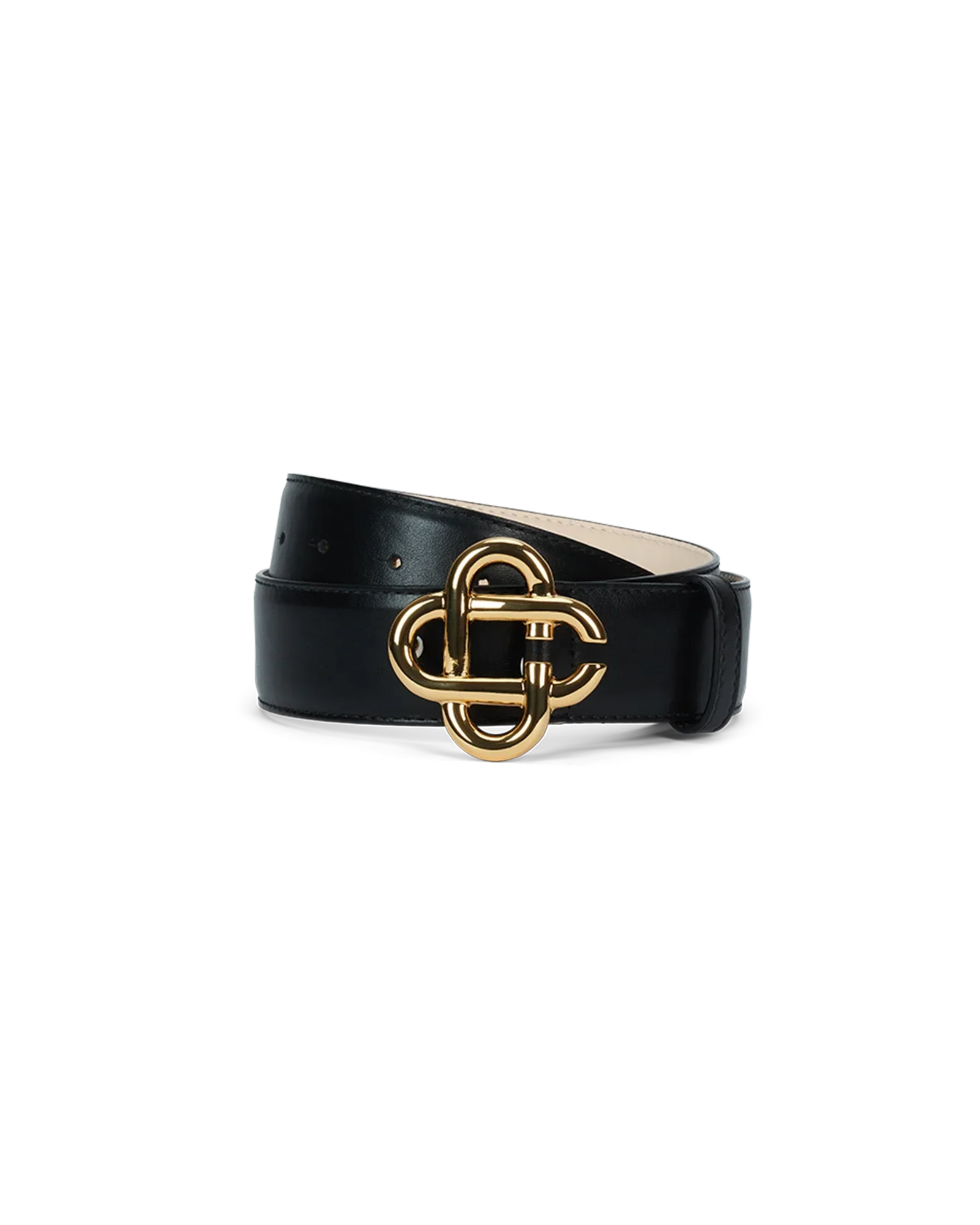 Cinturón negro con hebilla y logotipo CC para hombre