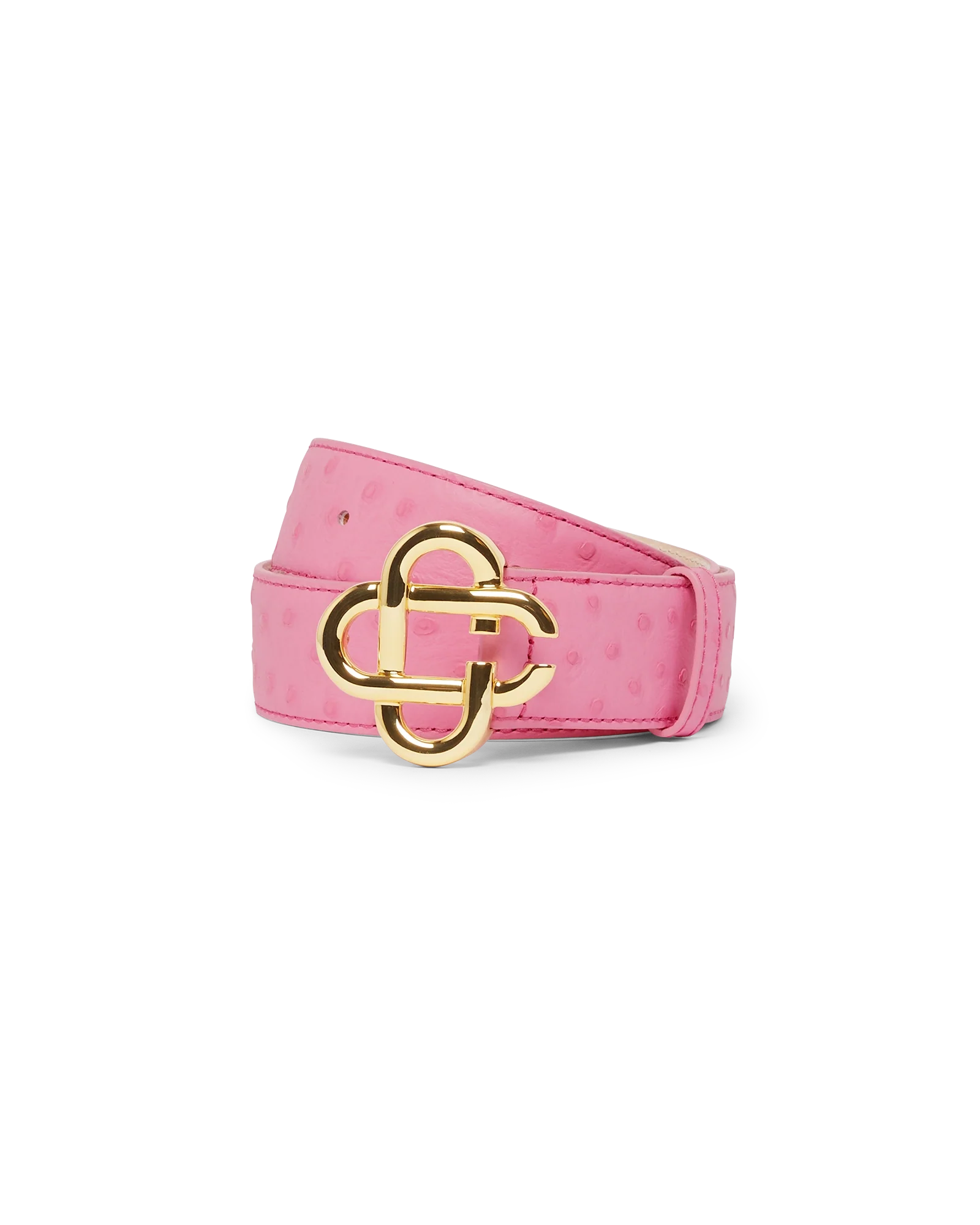 Cinturón con logotipo CC en relieve rosa