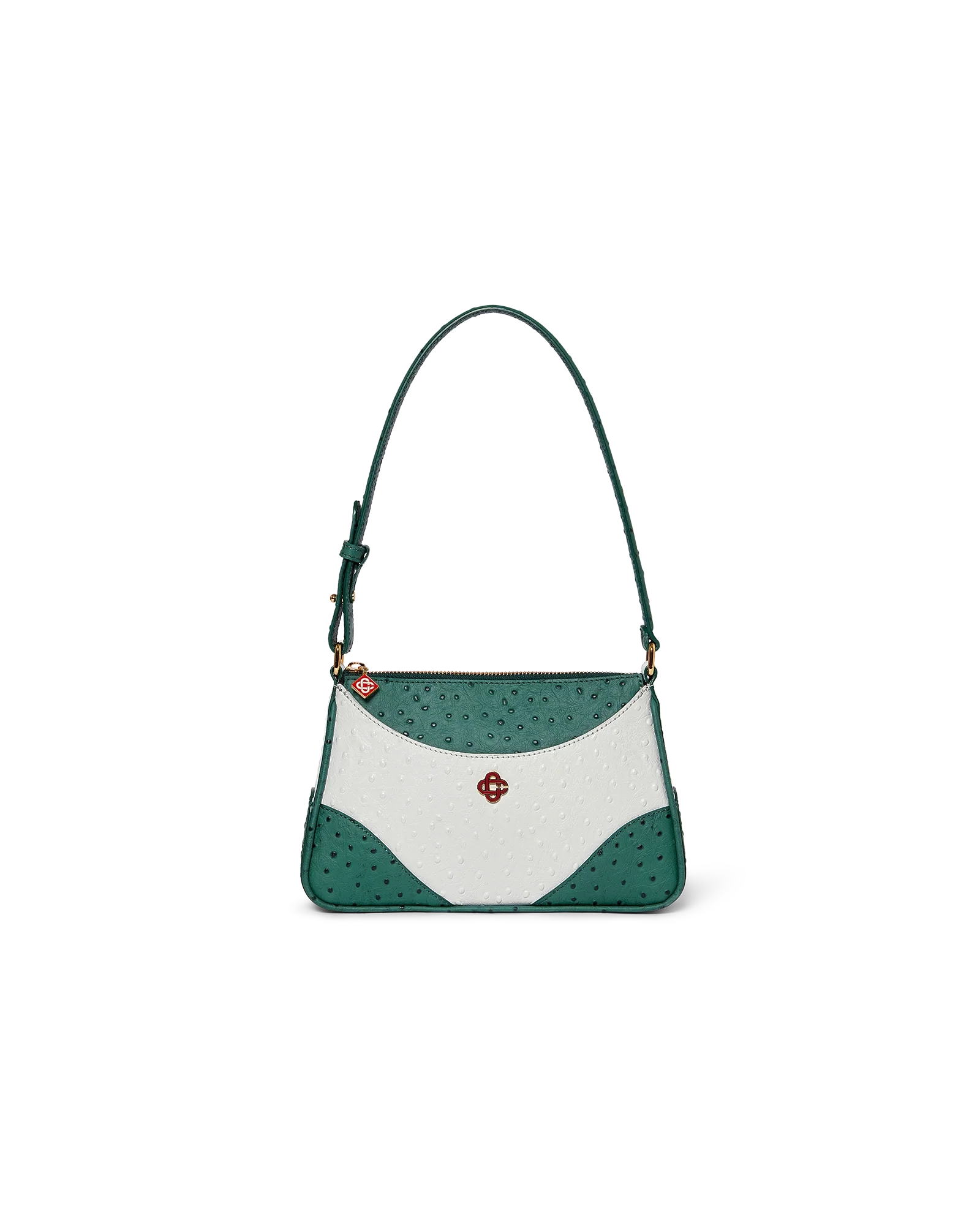 Bolso de hombro Jeanne Pochette blanco y verde