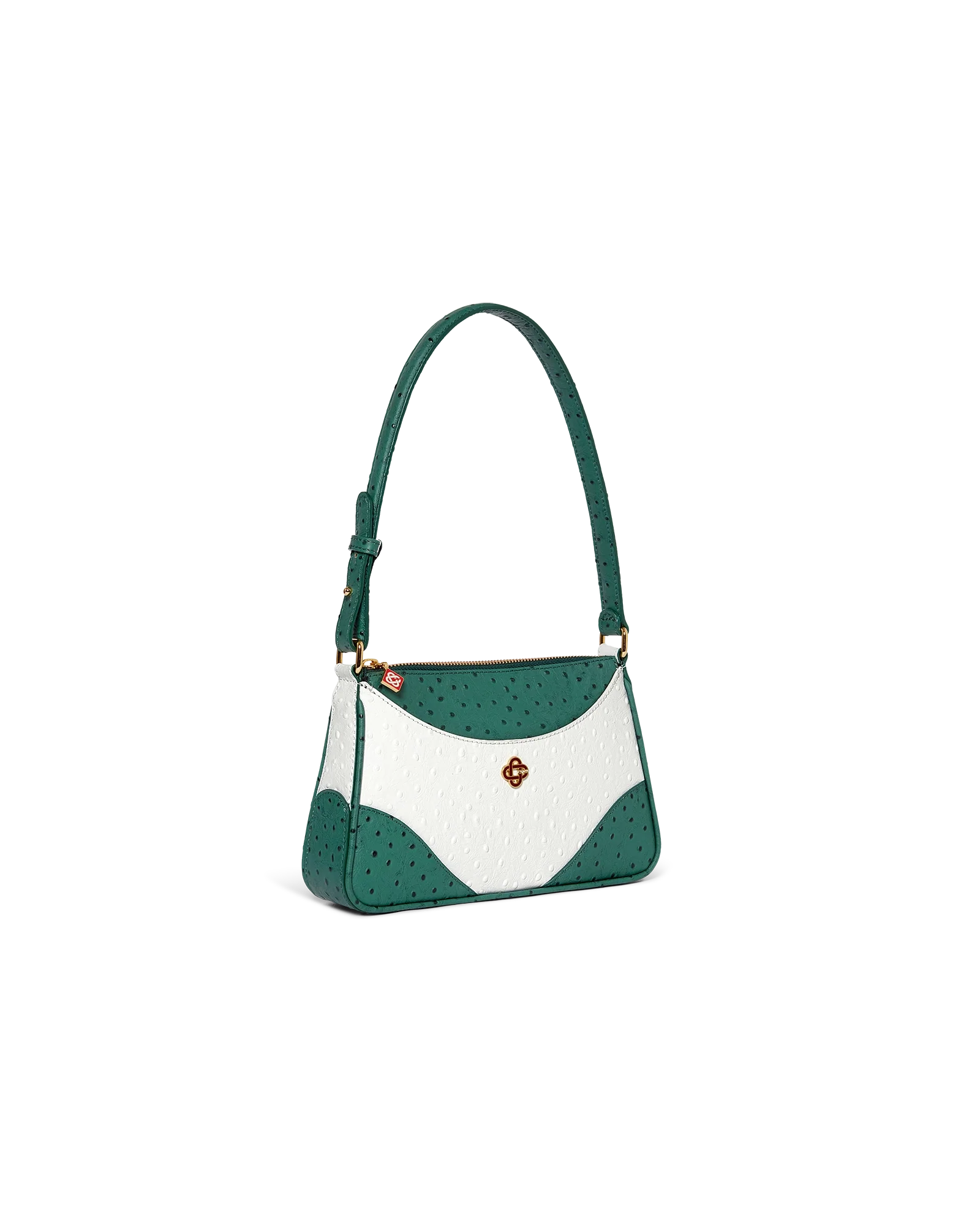 Bolso de hombro Jeanne Pochette blanco y verde