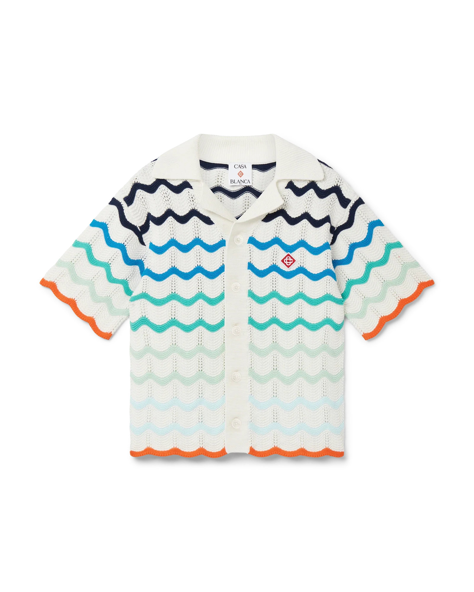 Gradient Wave Crochet Shirt