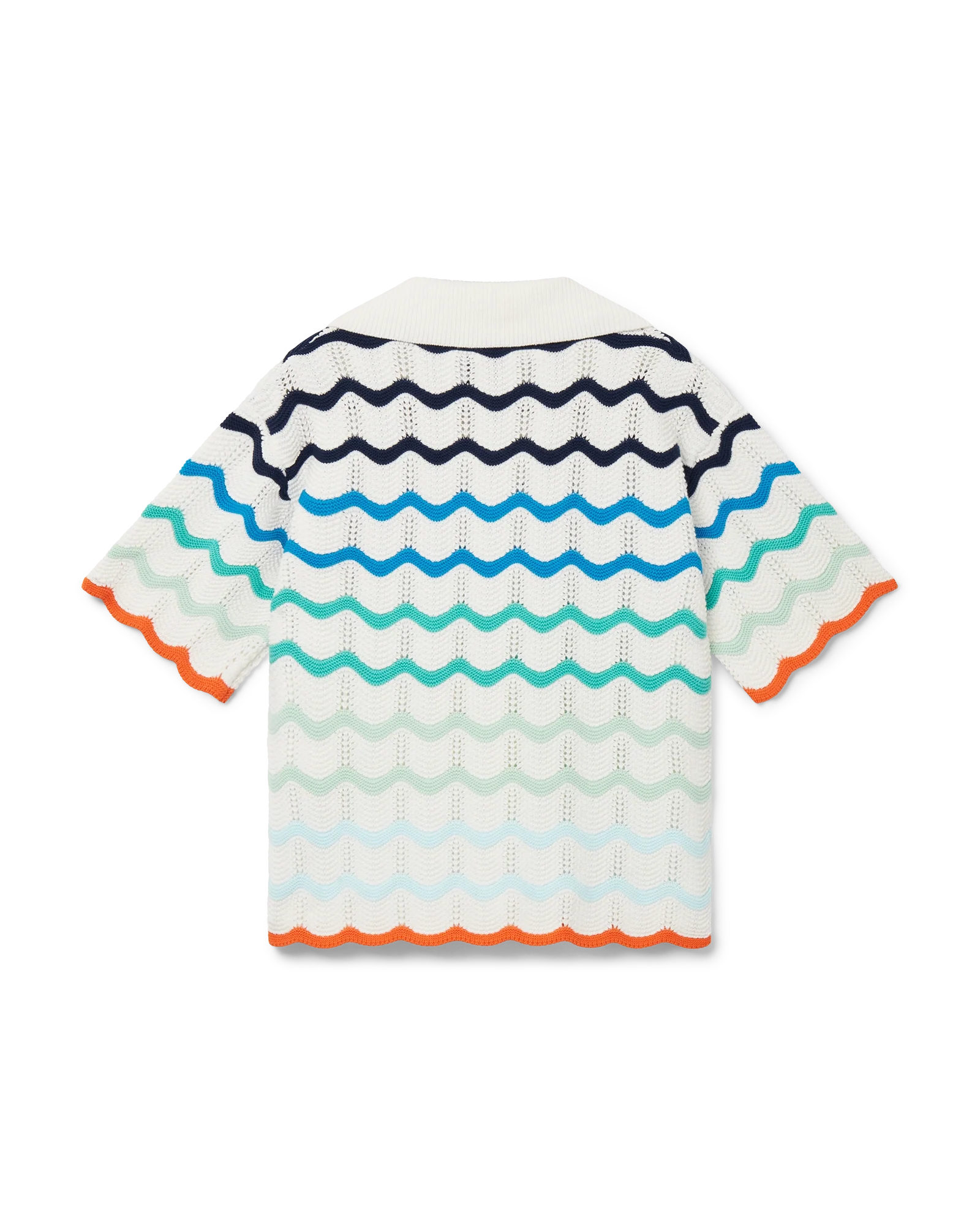 Gradient Wave Crochet Shirt