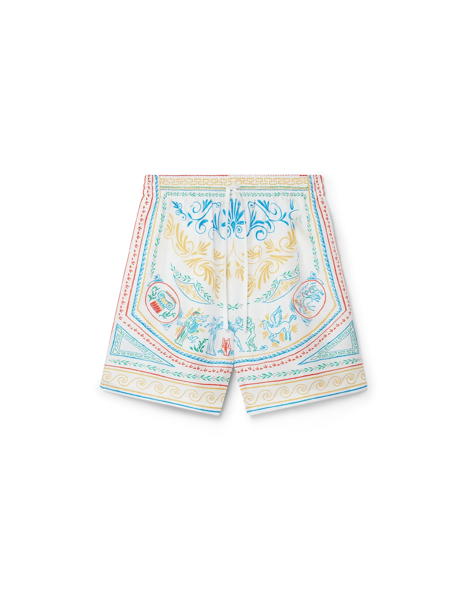 Pantalones cortos de seda con diseño de jarrón de lápiz