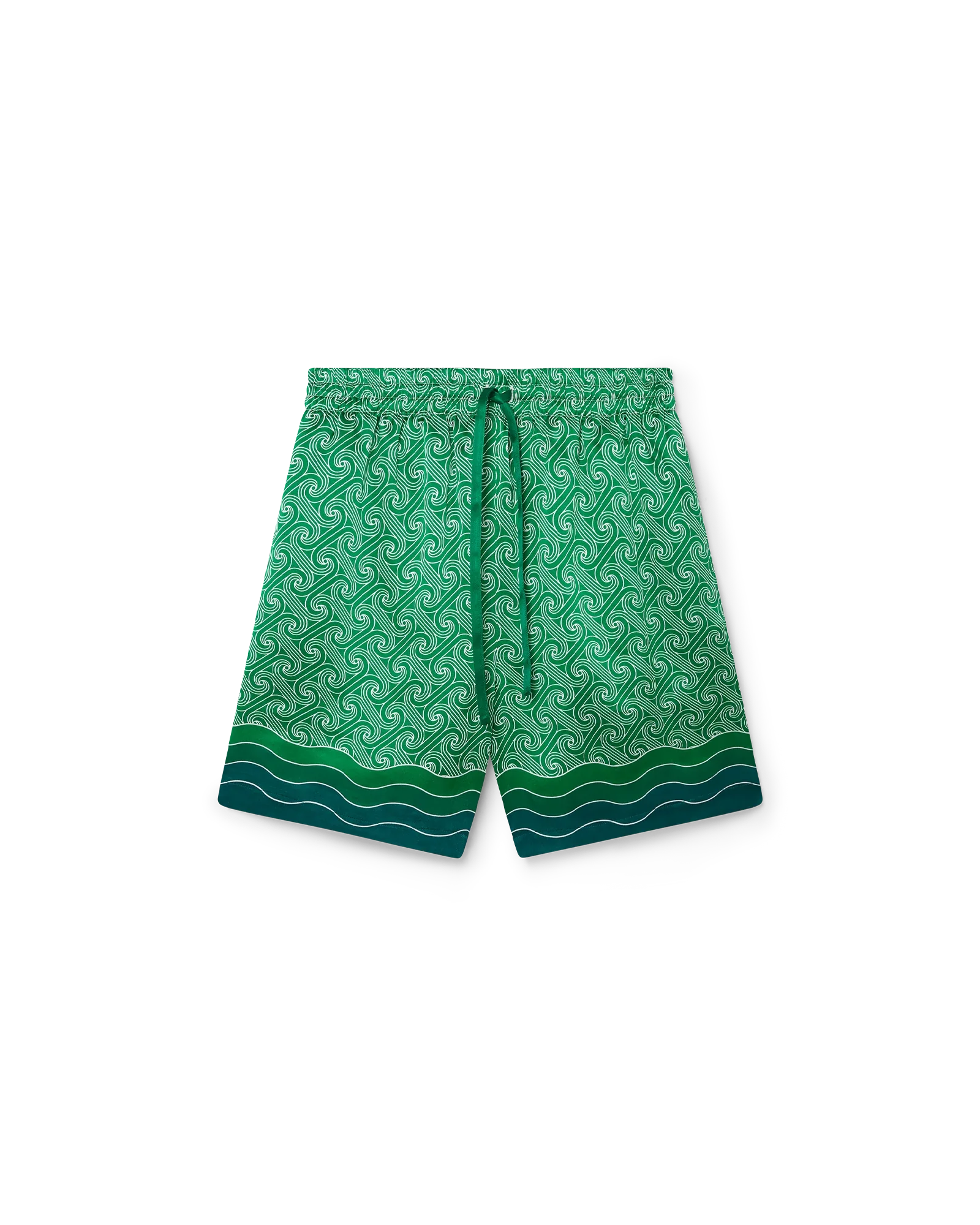 Pantalones cortos de seda con monograma de columna