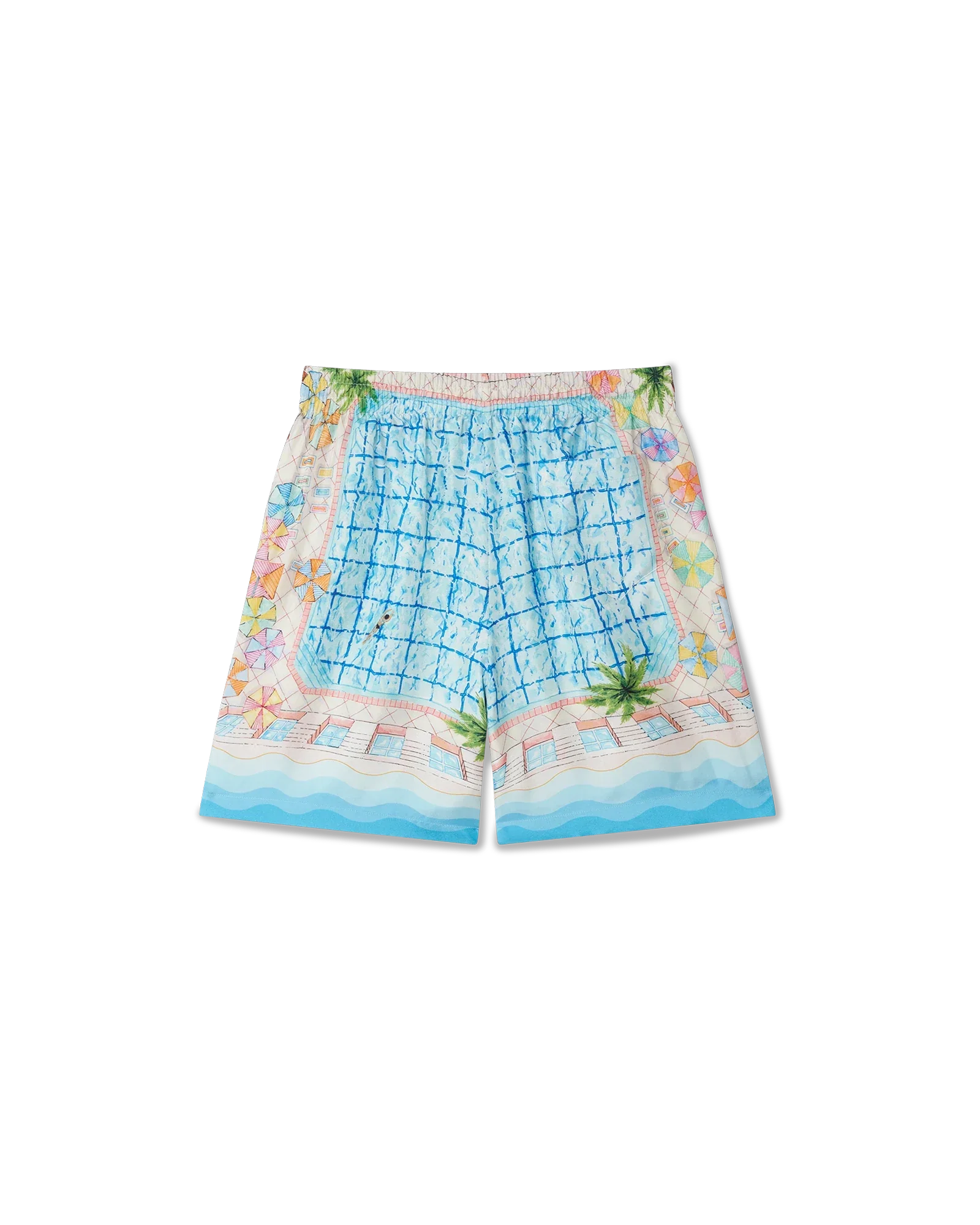 El escote pronunciado de los pantalones cortos de seda
