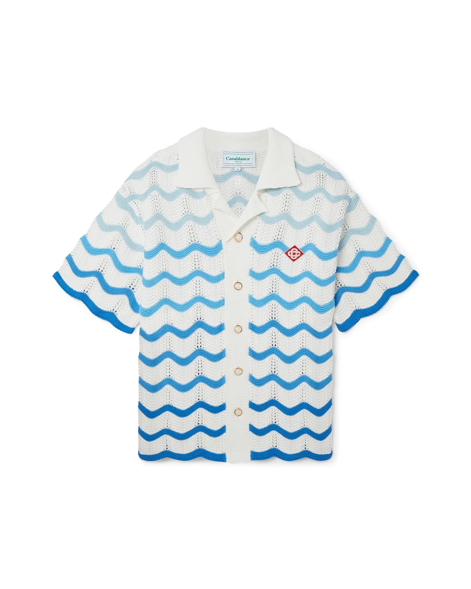 Camisa de crochet con degradado ondulado