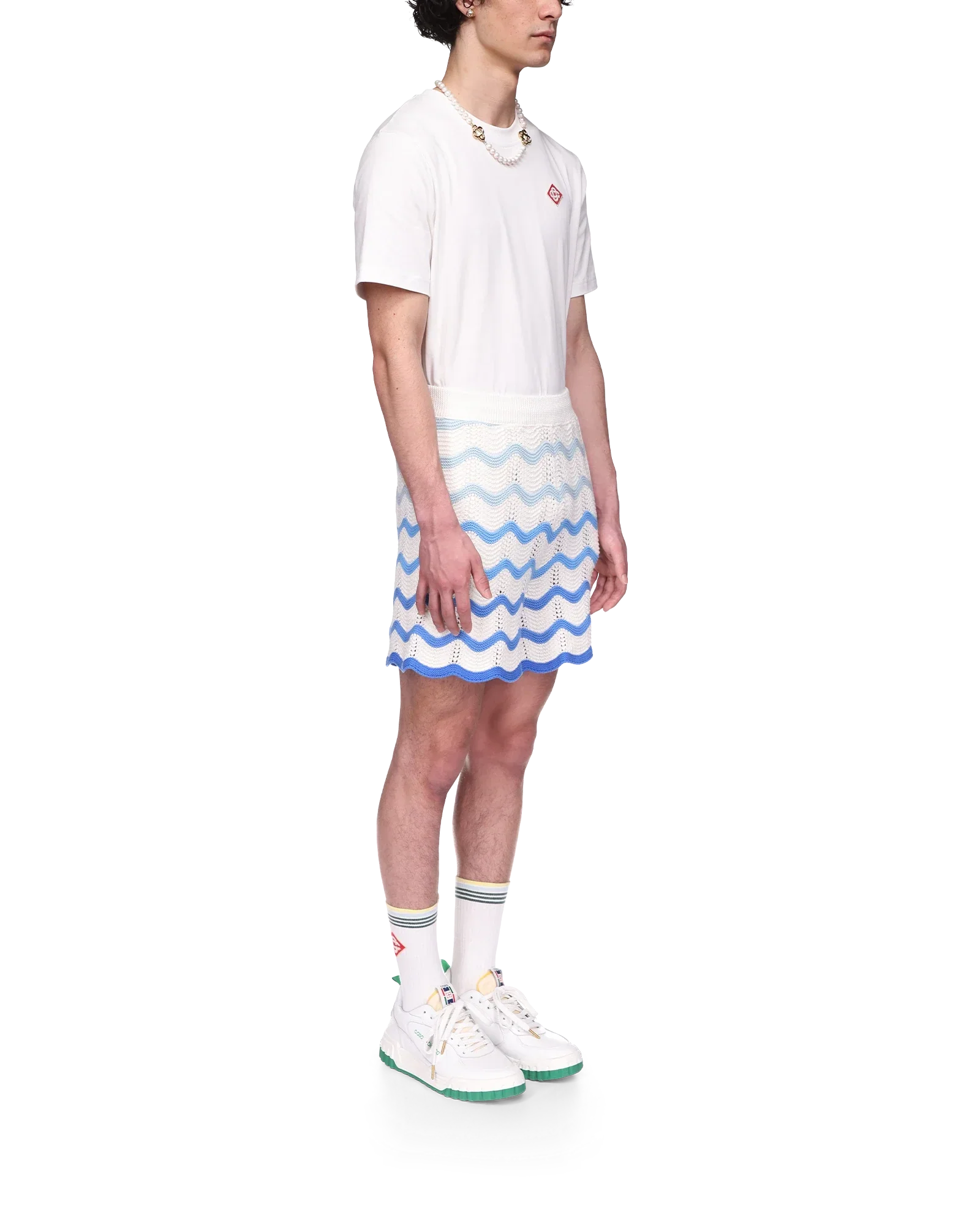 Shorts de crochet con degradado ondulado