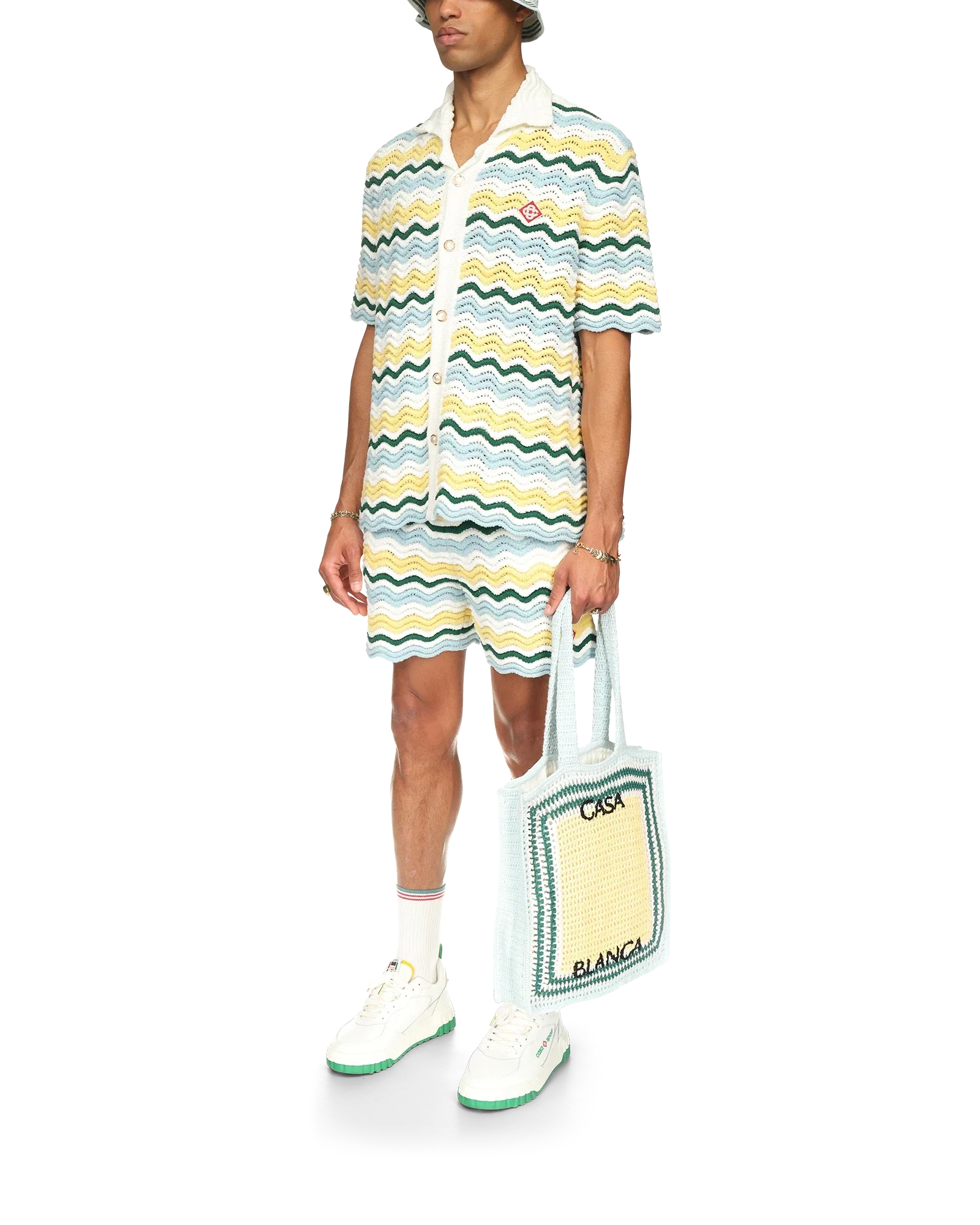 Camisa de bouclé ondulada