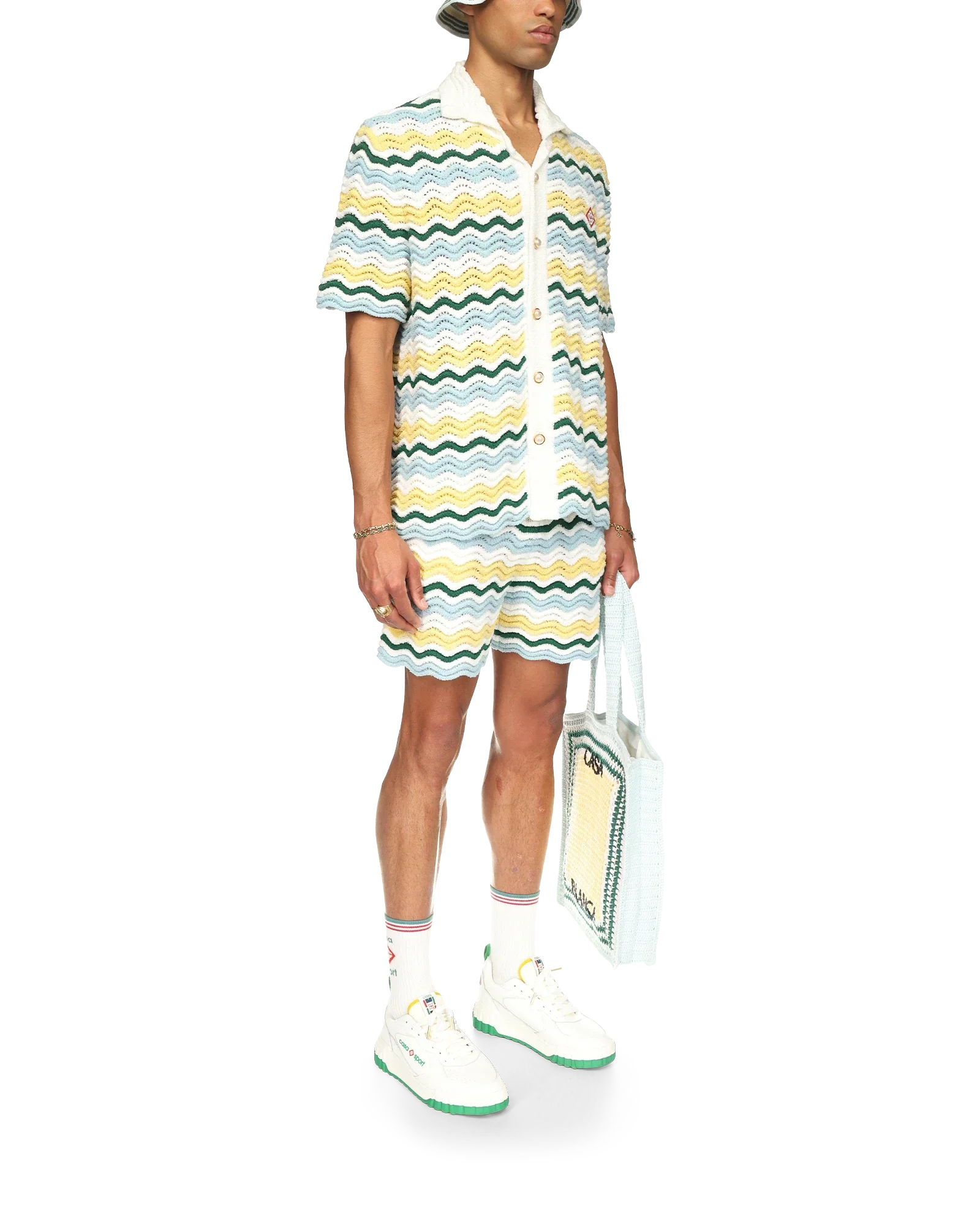 Camisa de bouclé ondulada