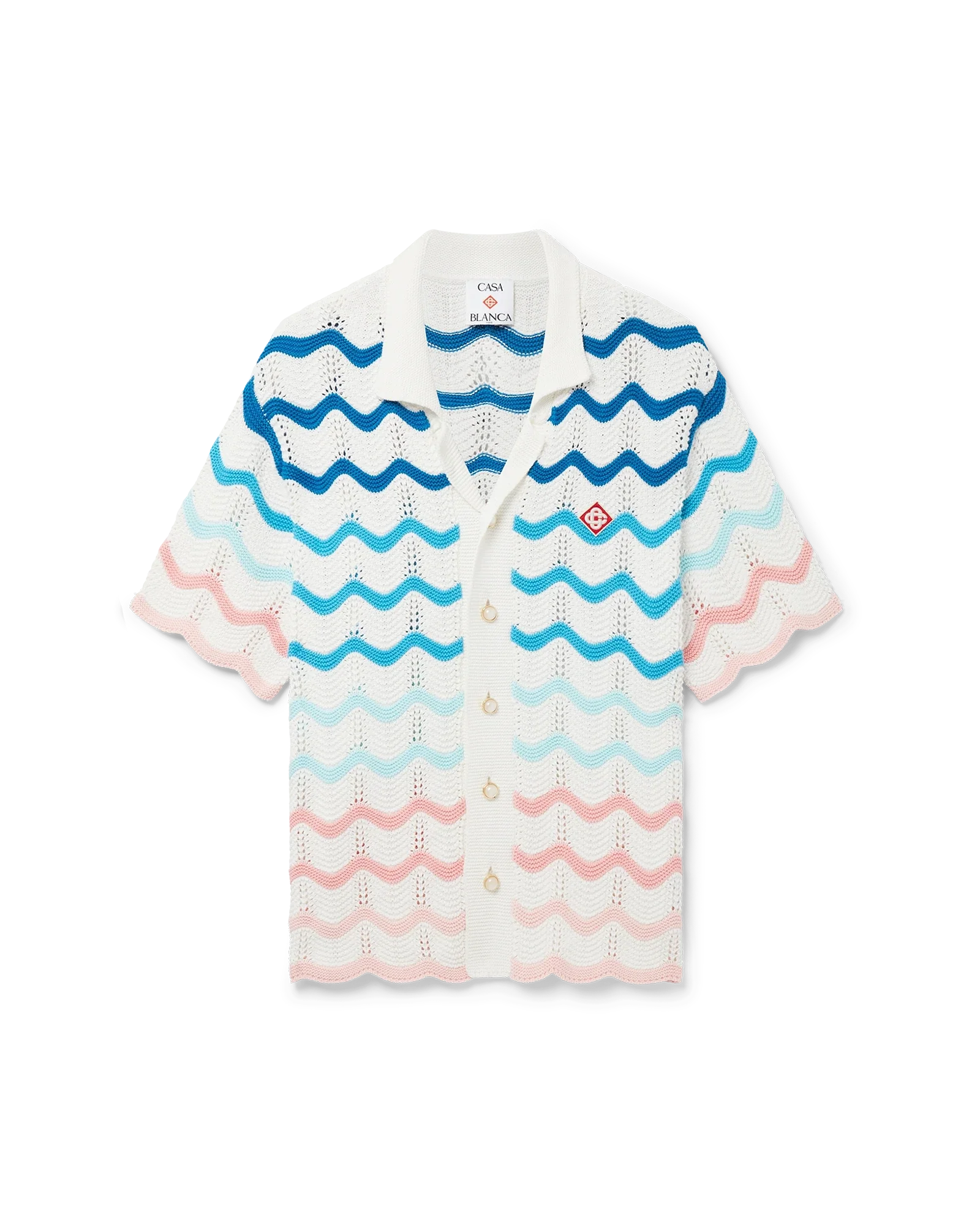 Gradient Wave Crochet Shirt