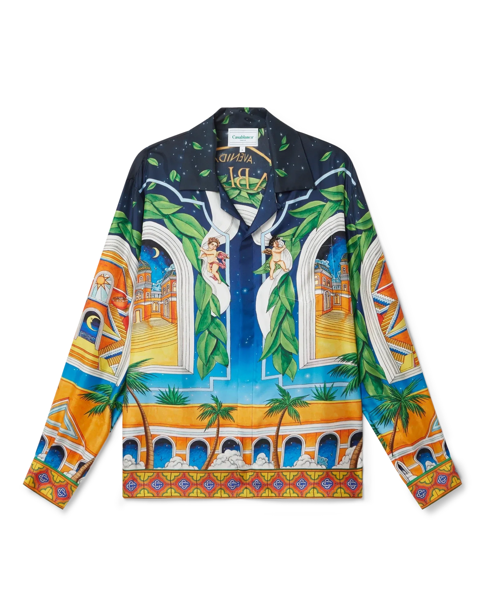 Camisa de seda con cuello cubano Maison D'Ete