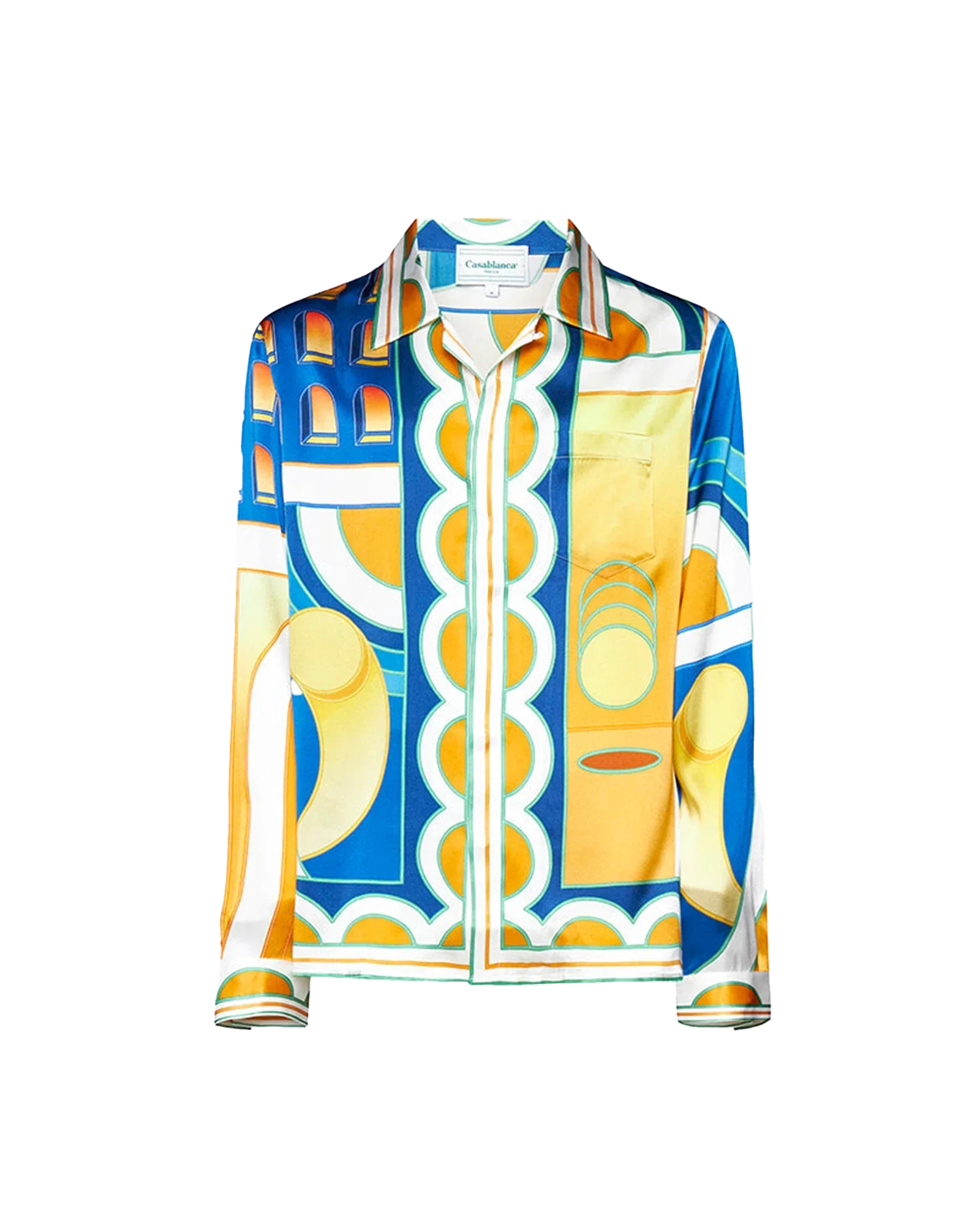 Camisa de seda con paisaje
