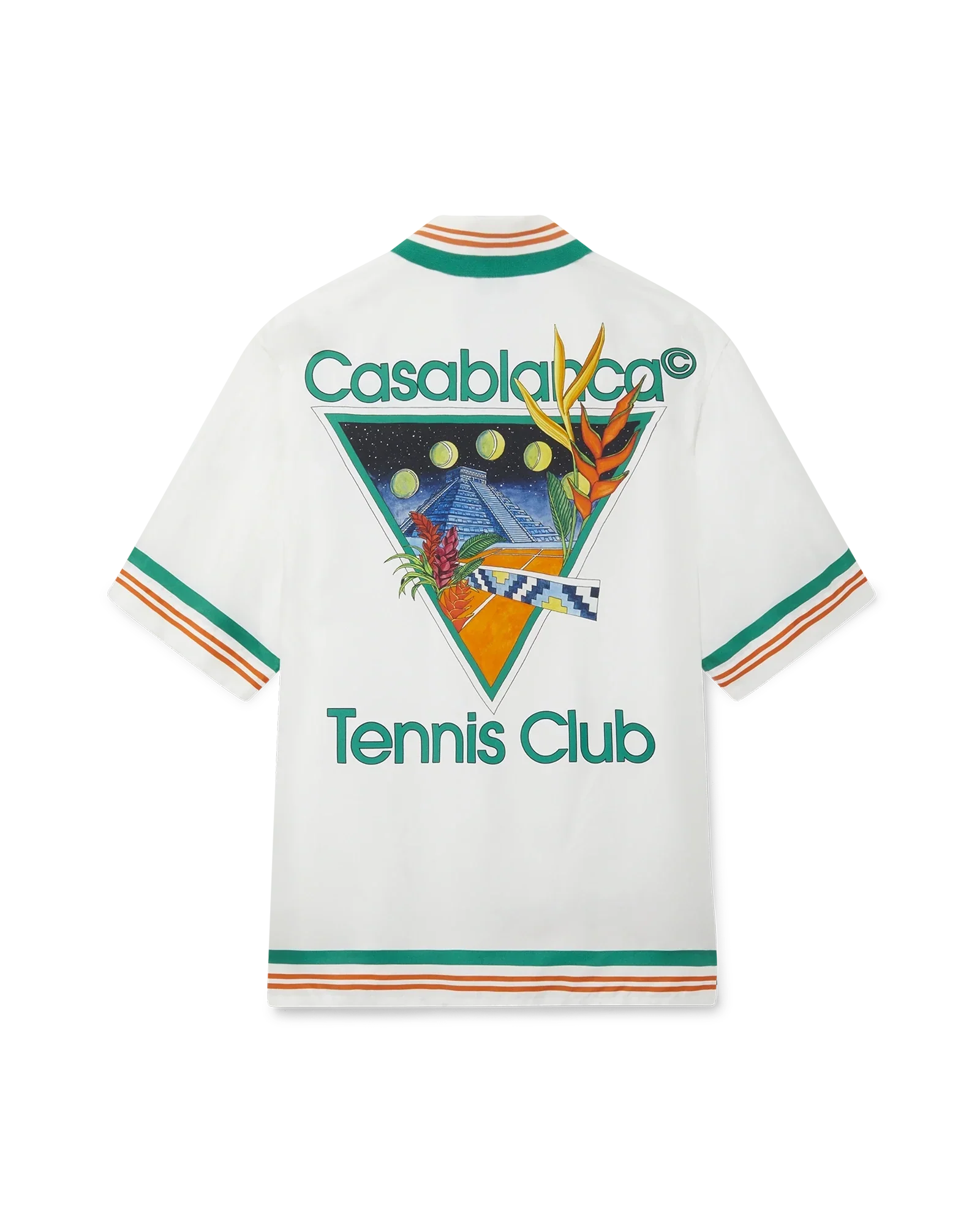 Camisa de seda con el icono del club de tenis