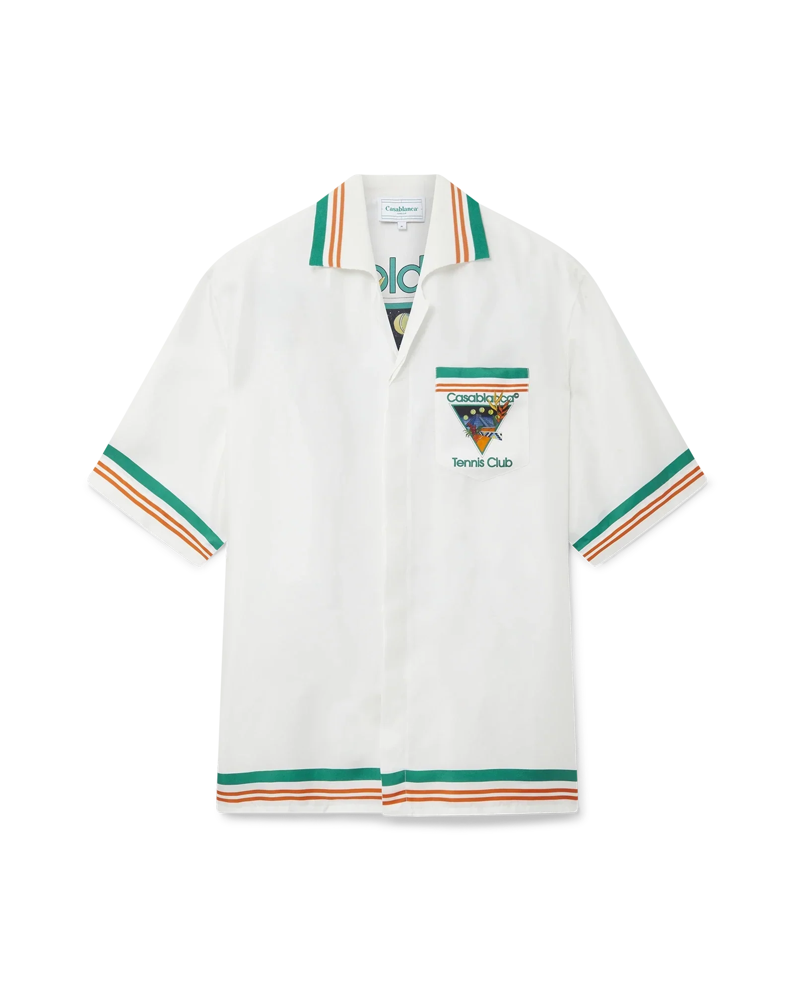 Camisa de seda con el icono del club de tenis