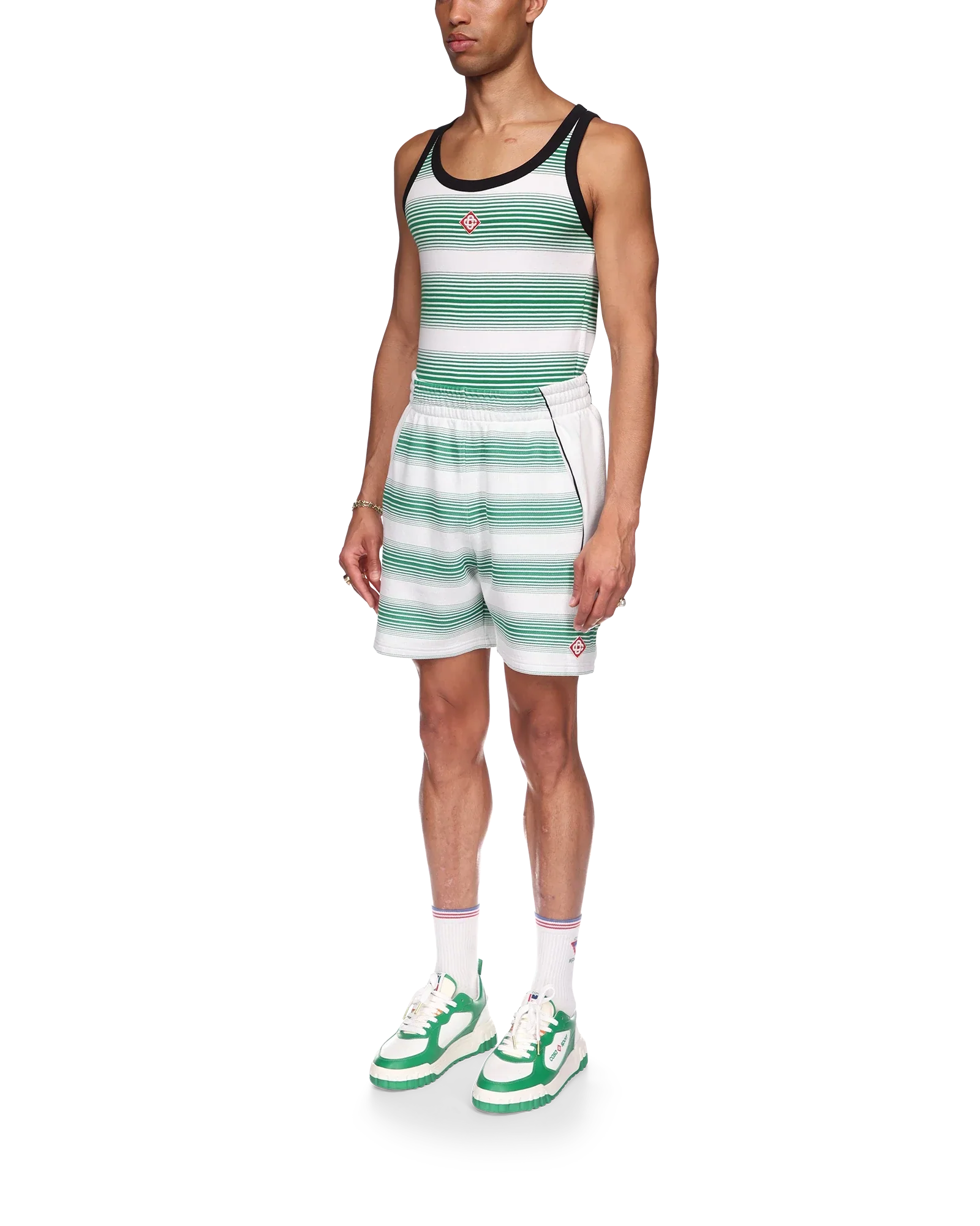 Pantalones cortos deportivos con rayas degradadas