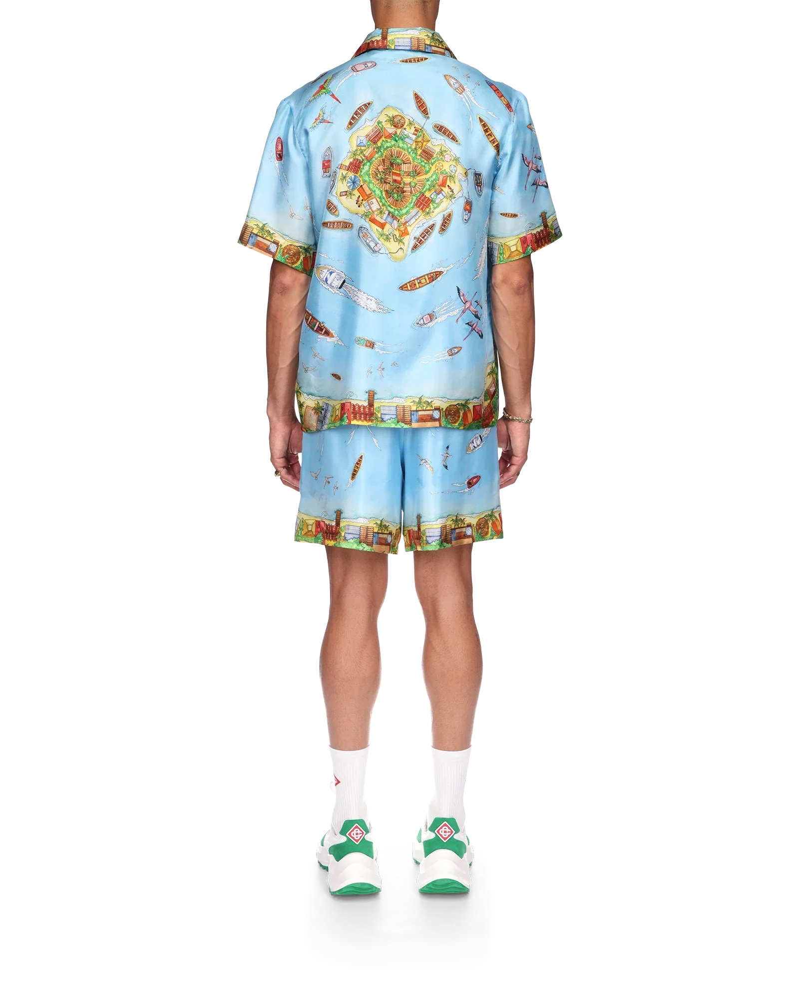 Camisa de seda de la casa sobre pilotes