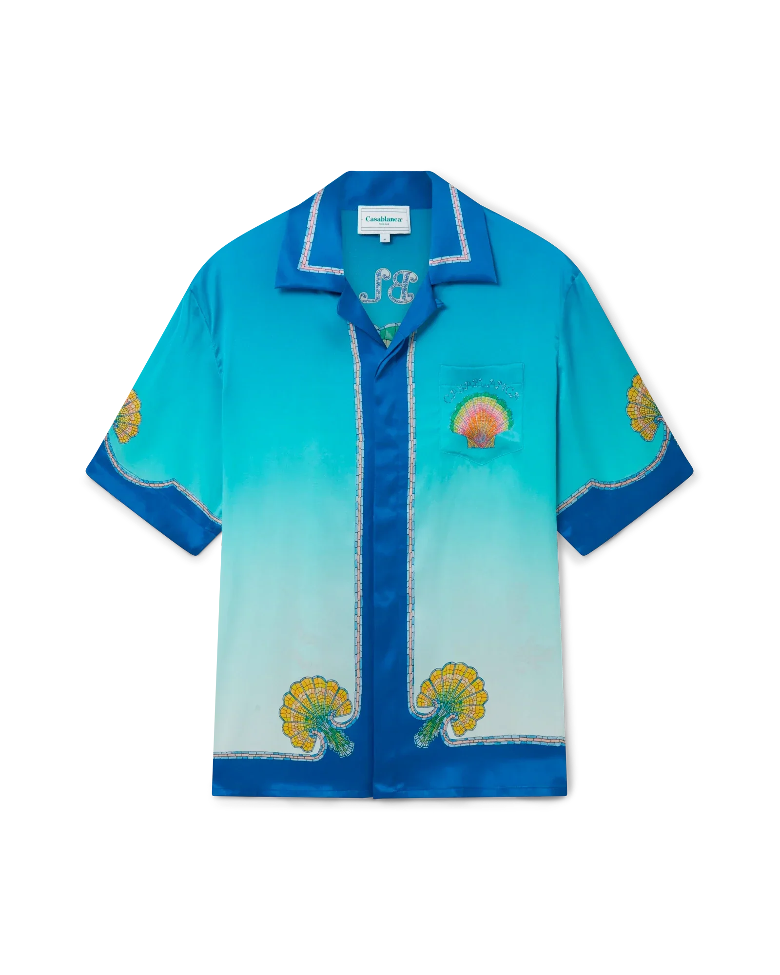 Camisa de seda con conchas de colores