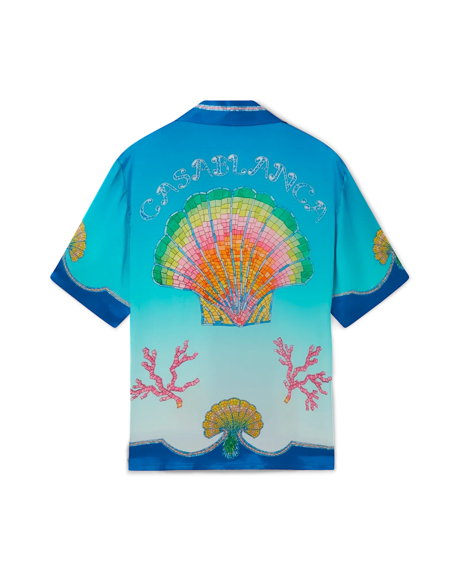 Camisa de seda con conchas de colores