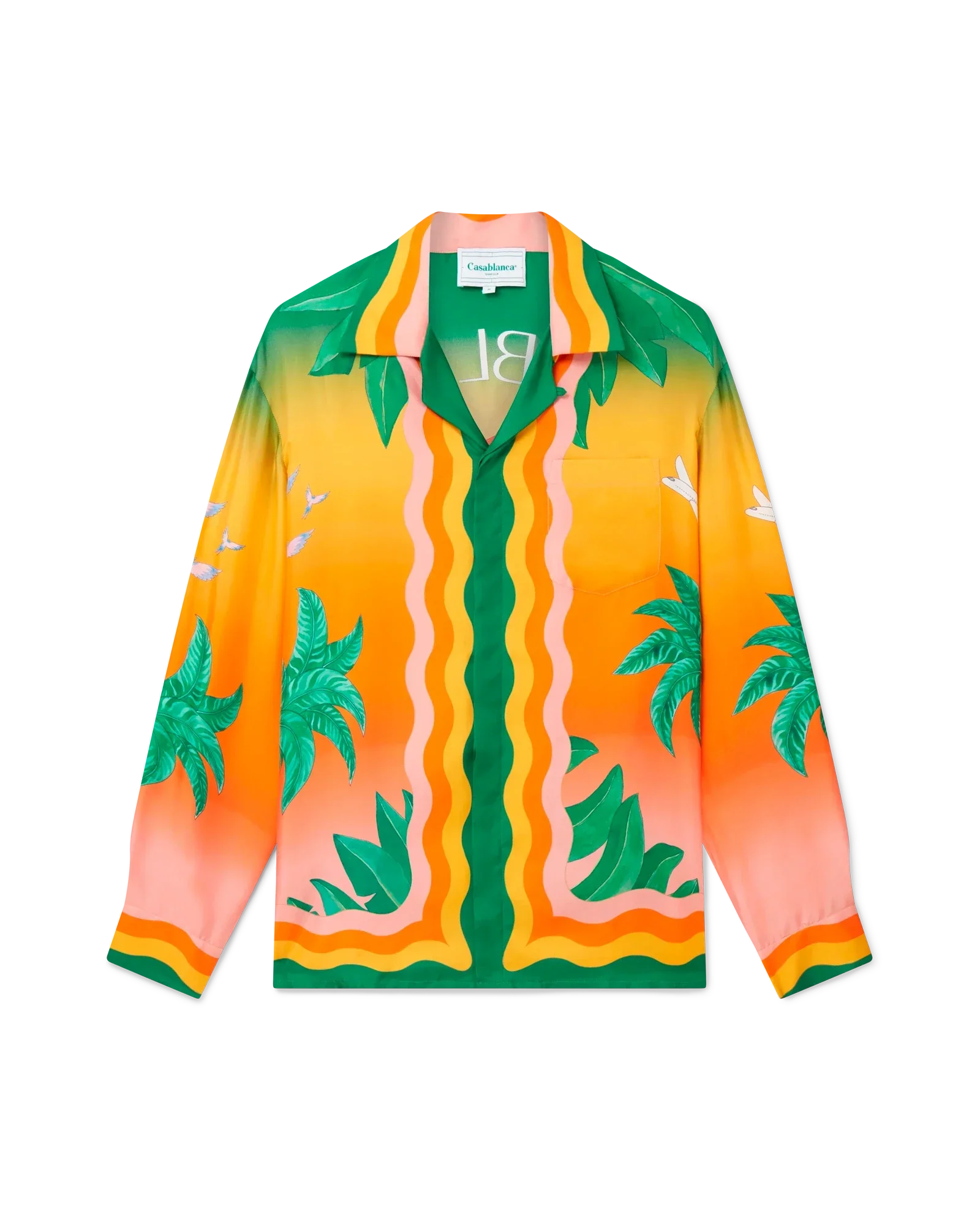 Camisa De Seda Tennis Club En Fleur